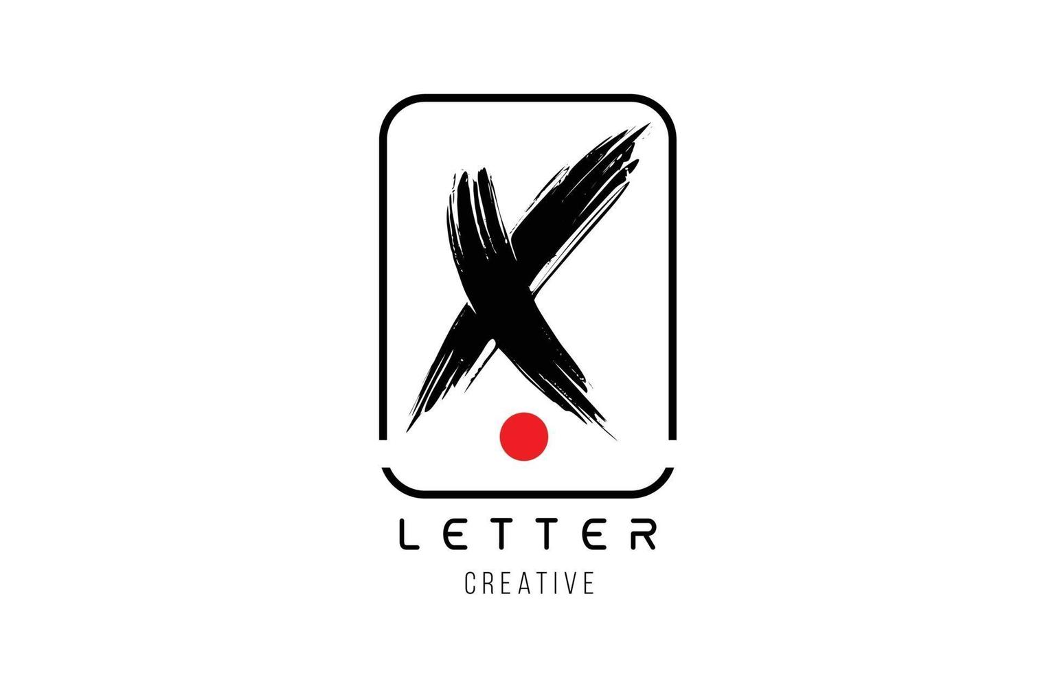 Letra del alfabeto x grunge diseño de pincel sucio para logotipo icono de la empresa vector
