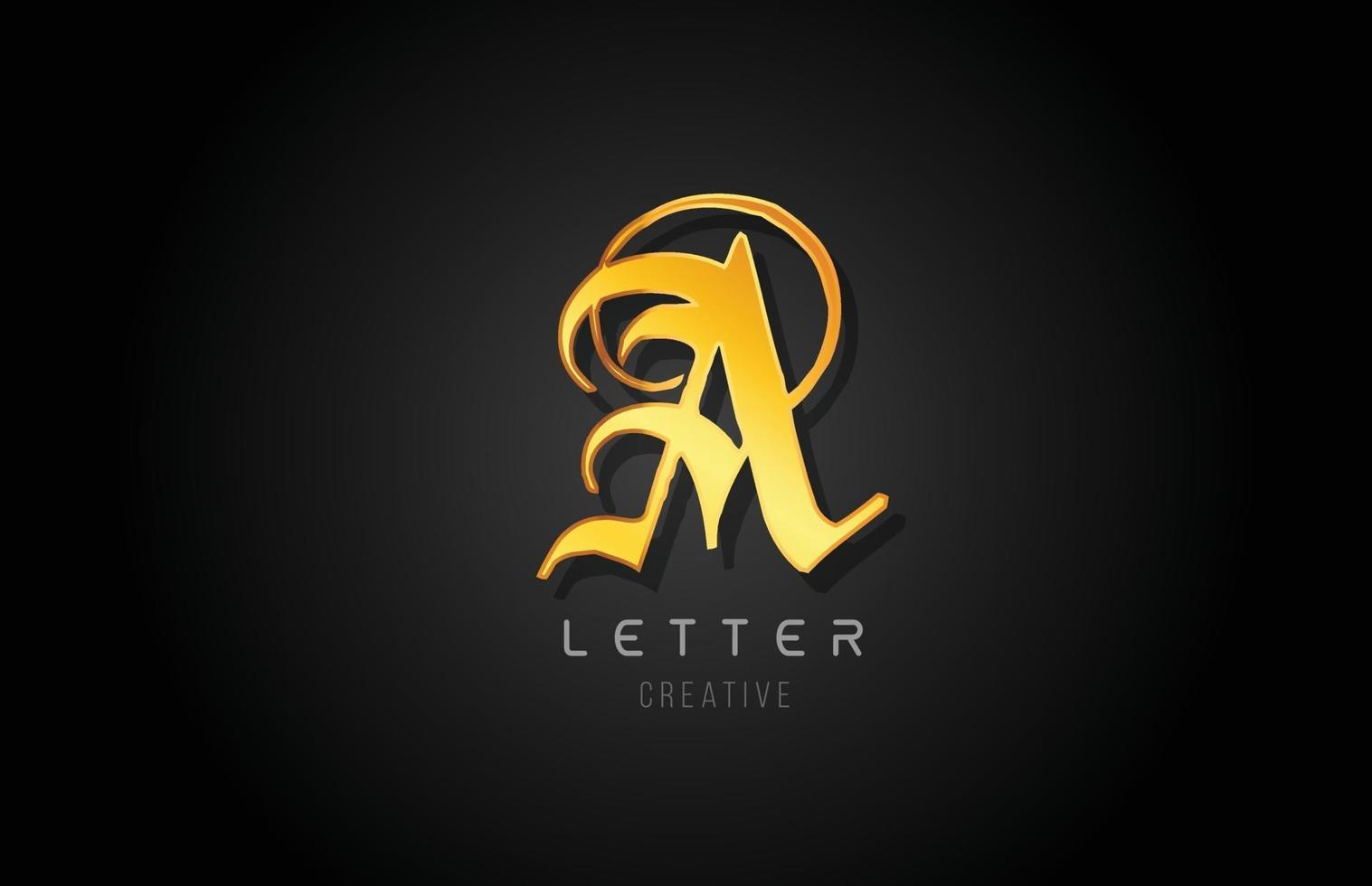 A gold golden letter alphabet design for logo company icon vector