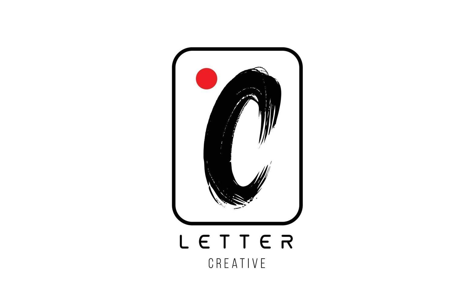 letter alphabet C grunge grungy brush design for logo company icon vector