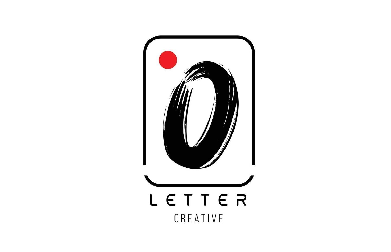 letter alphabet O grunge grungy brush design for logo company icon vector