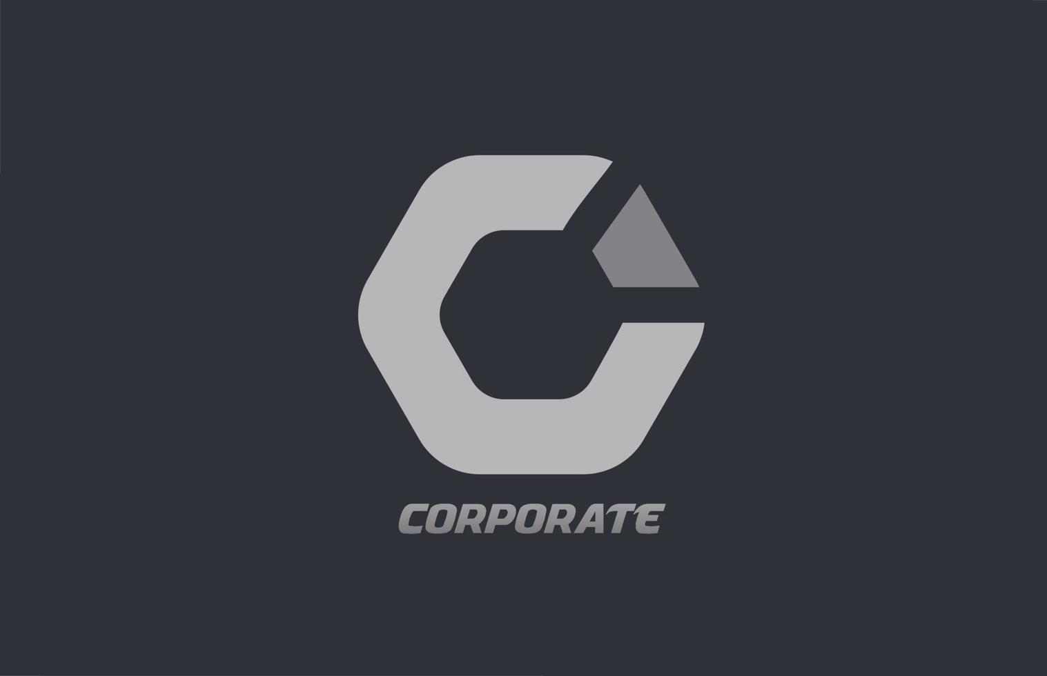 Diseño de icono de logotipo de empresa de polígono corporativo blanco gris para empresa vector