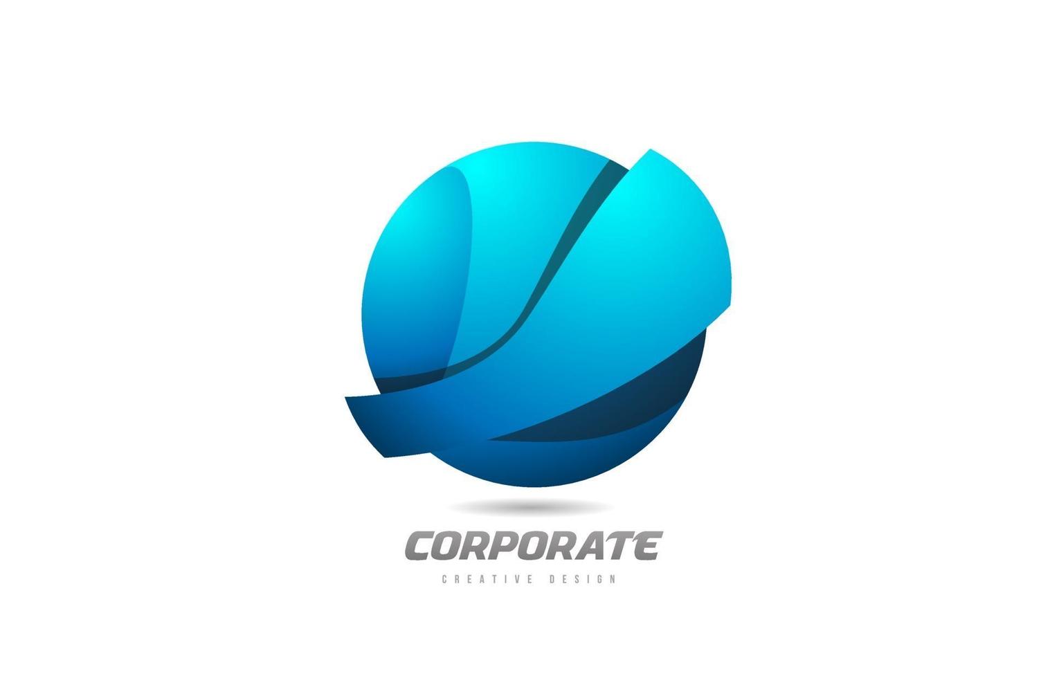 diseño de icono de logotipo creativo de negocio corporativo de esfera 3d azul vector