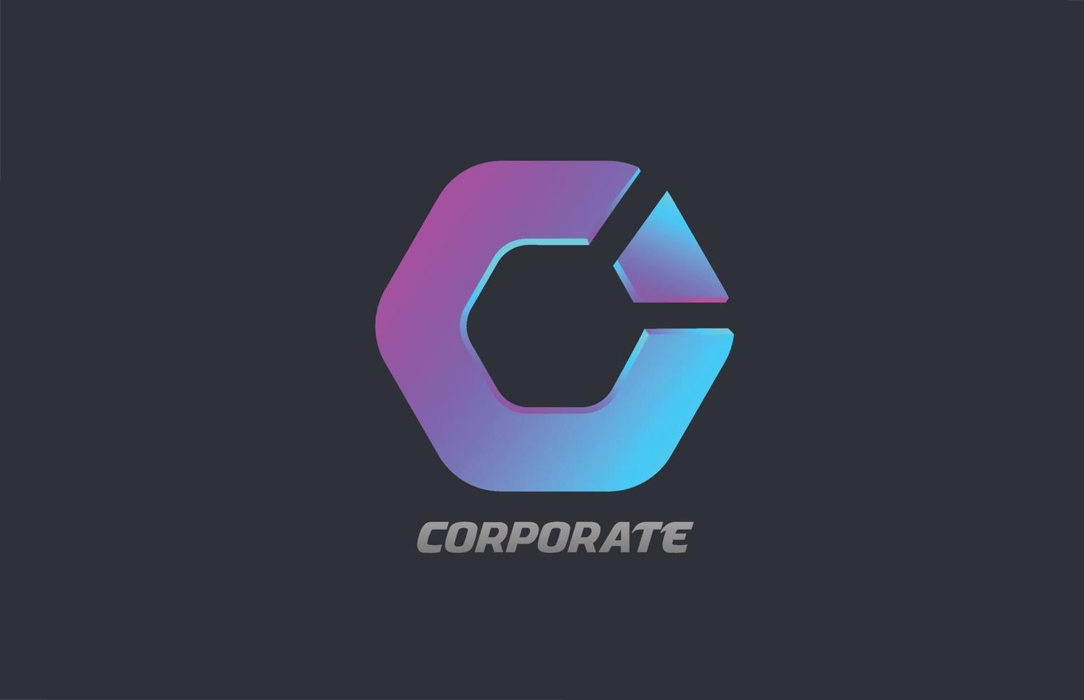 diseño de icono de logotipo de empresa de polígono corporativo gris azul rosa para empresa vector