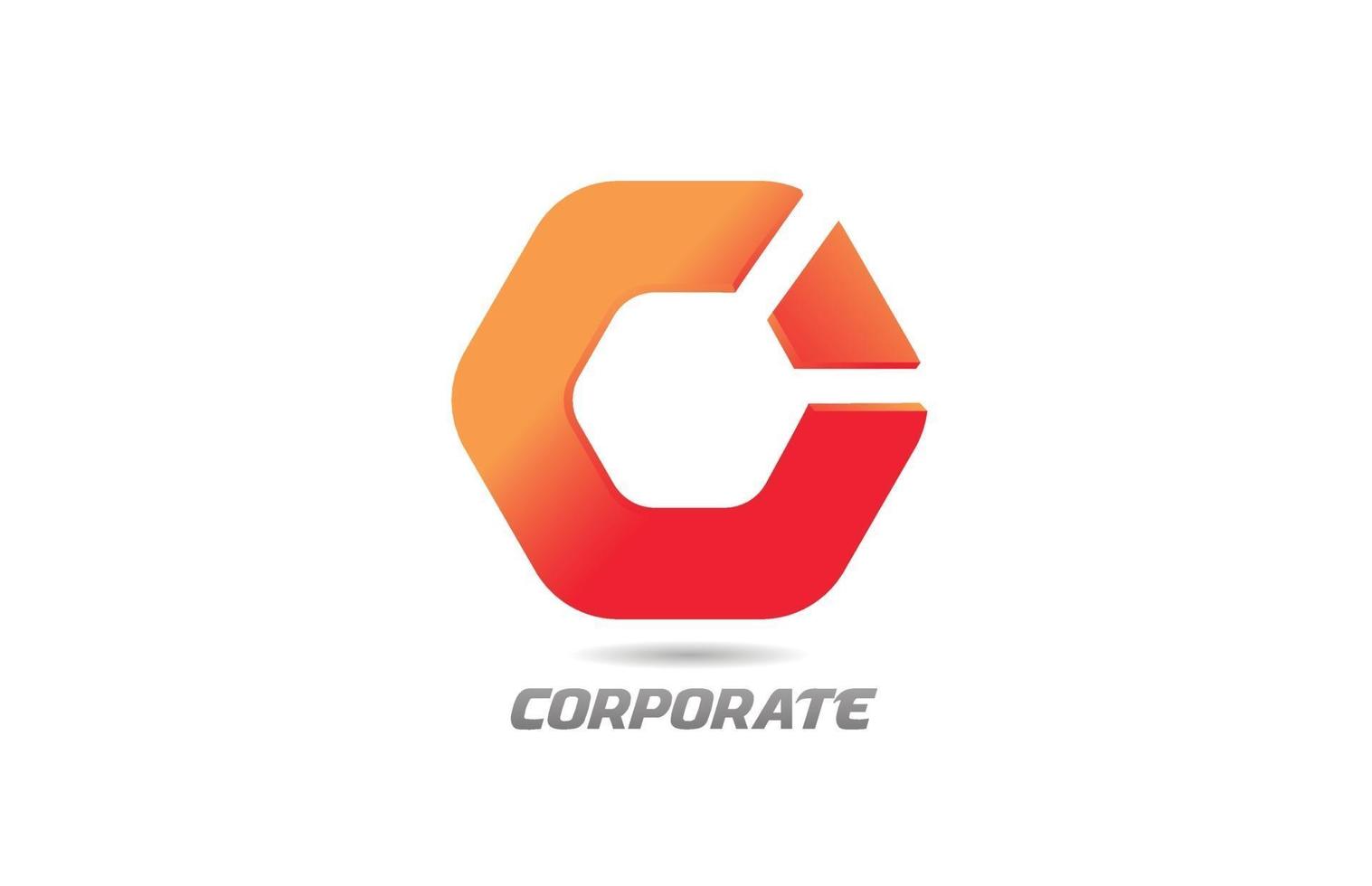 yellow red corporate polygon business logo icon design for company vector