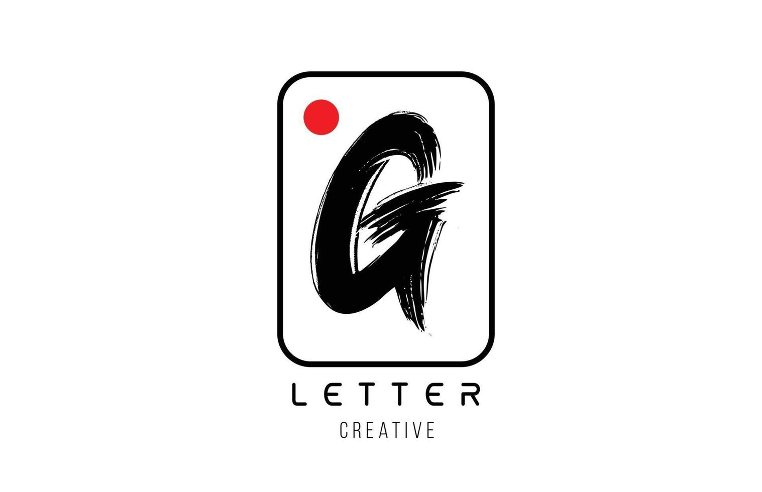 letter alphabet G grunge grungy brush design for logo company icon vector