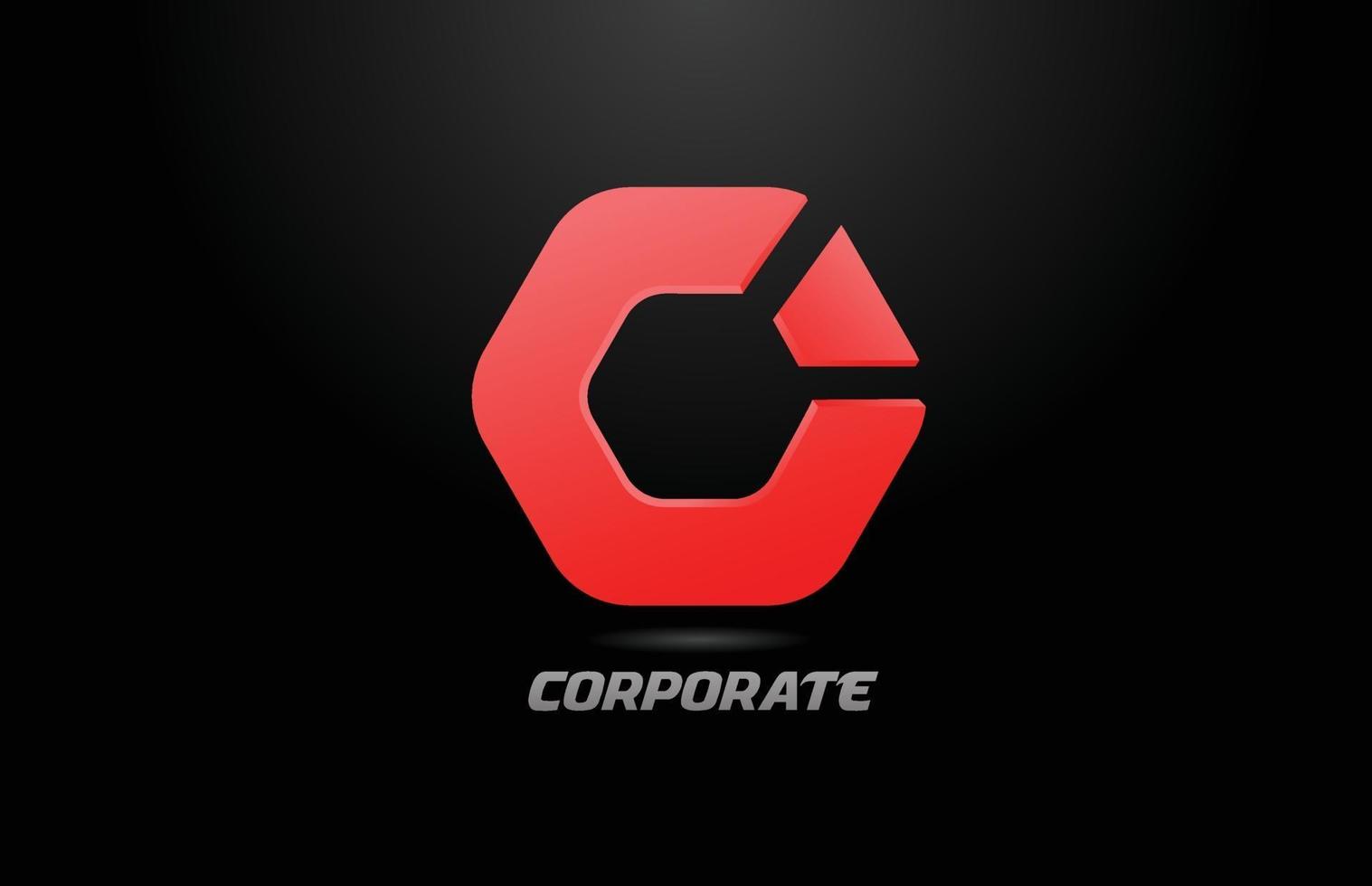 diseño de icono de logotipo de empresa de polígono corporativo negro rojo para empresa vector