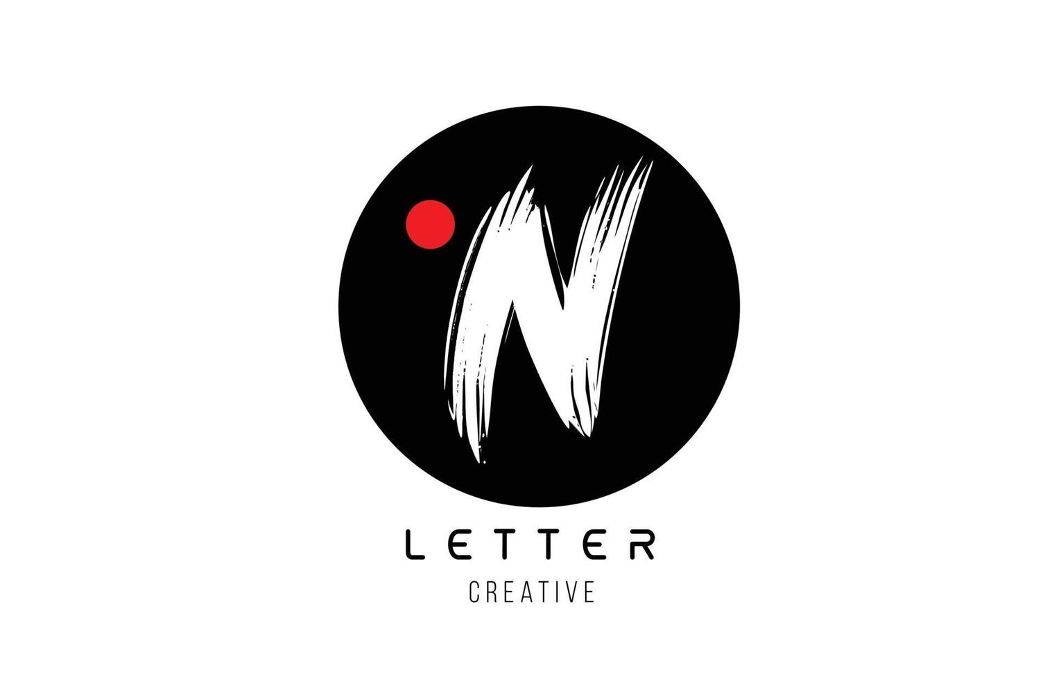 letter alphabet N grunge grungy brush design for logo company icon vector