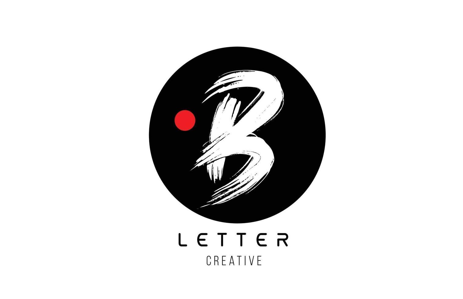 letter alphabet B grunge grungy brush design for logo company icon vector