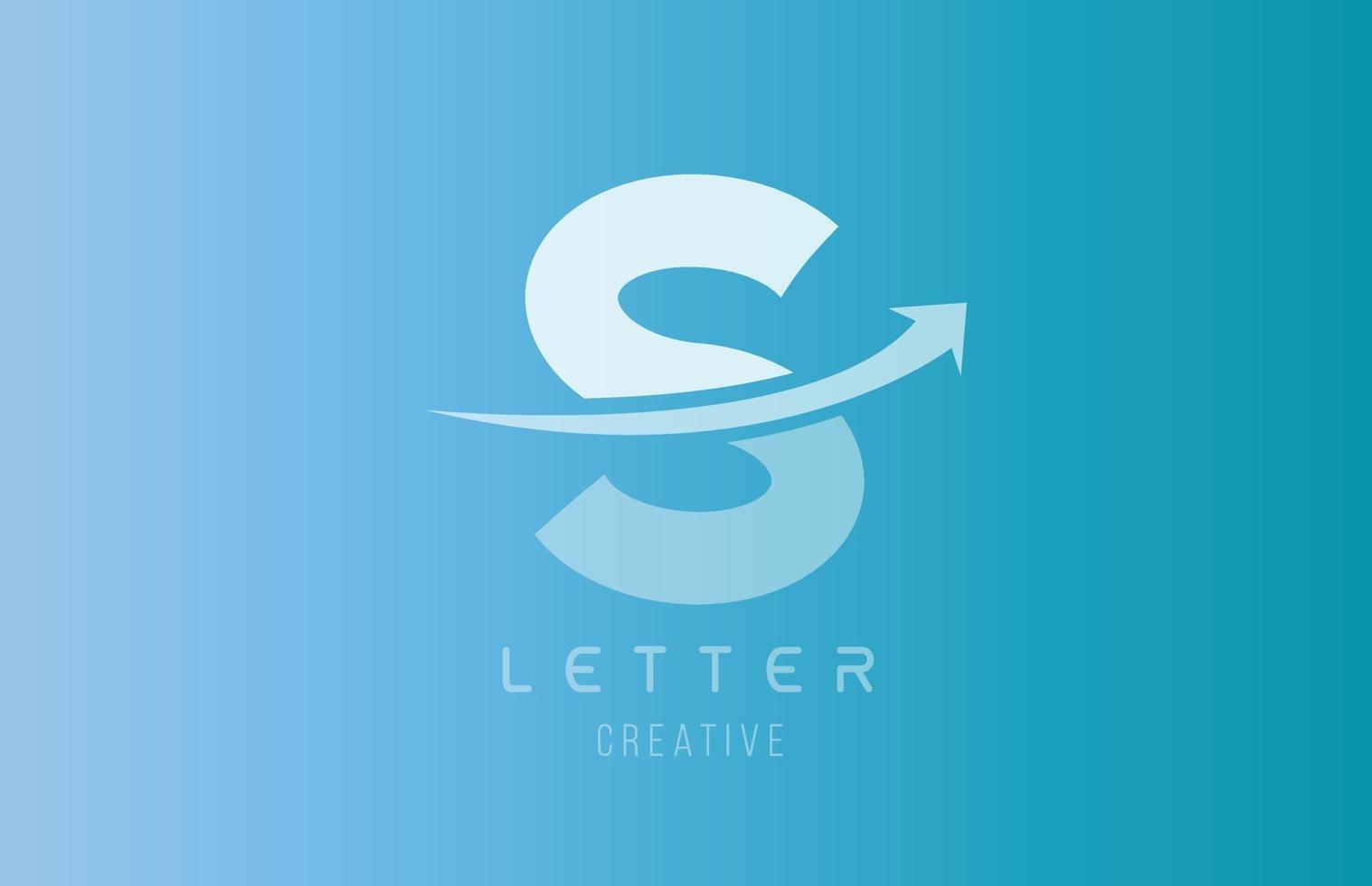 S alphabet letter logo in blue white color for icon design template vector