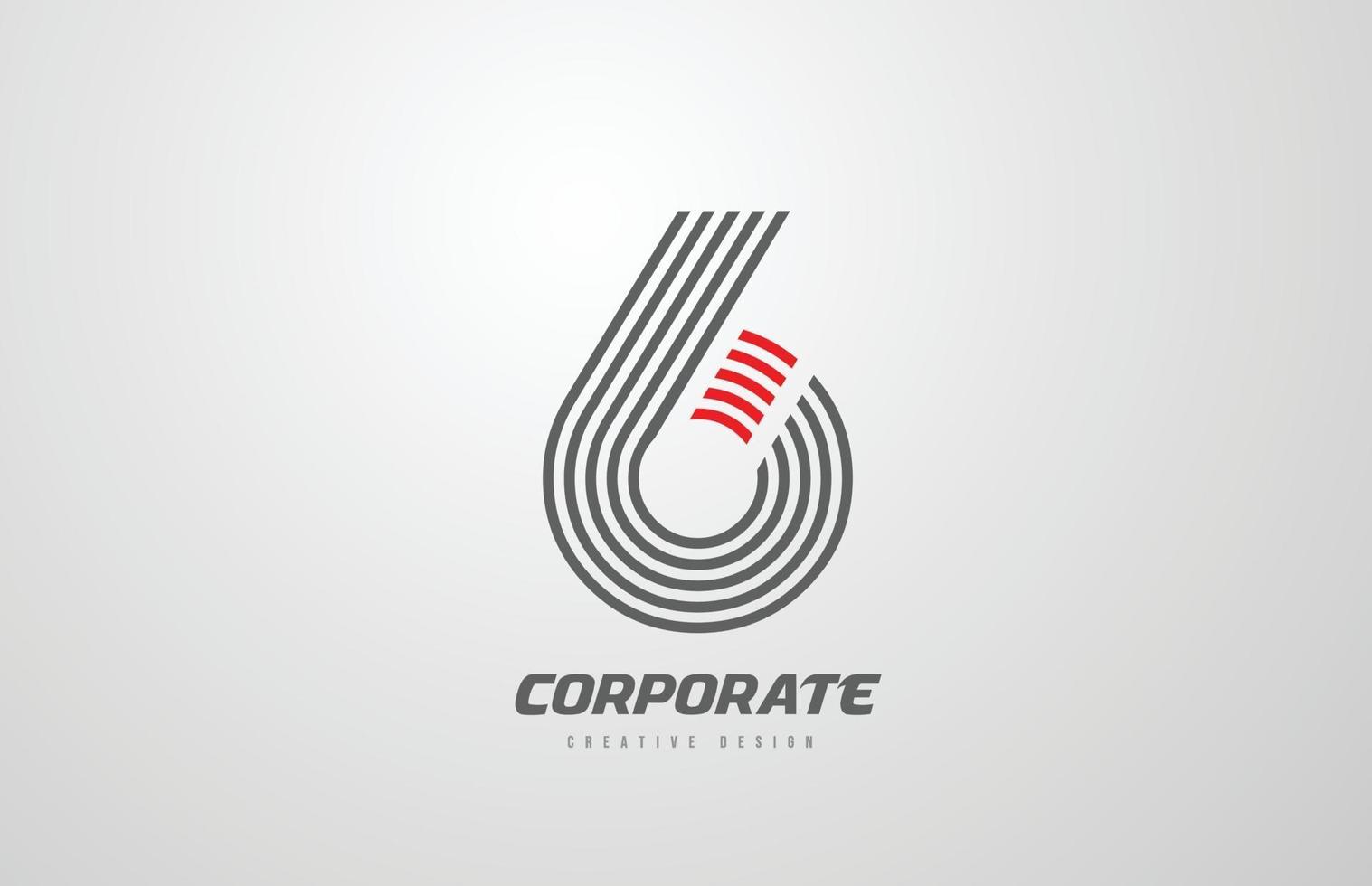 diseño de icono de logotipo número 6 seis para plantilla de empresa o negocio vector