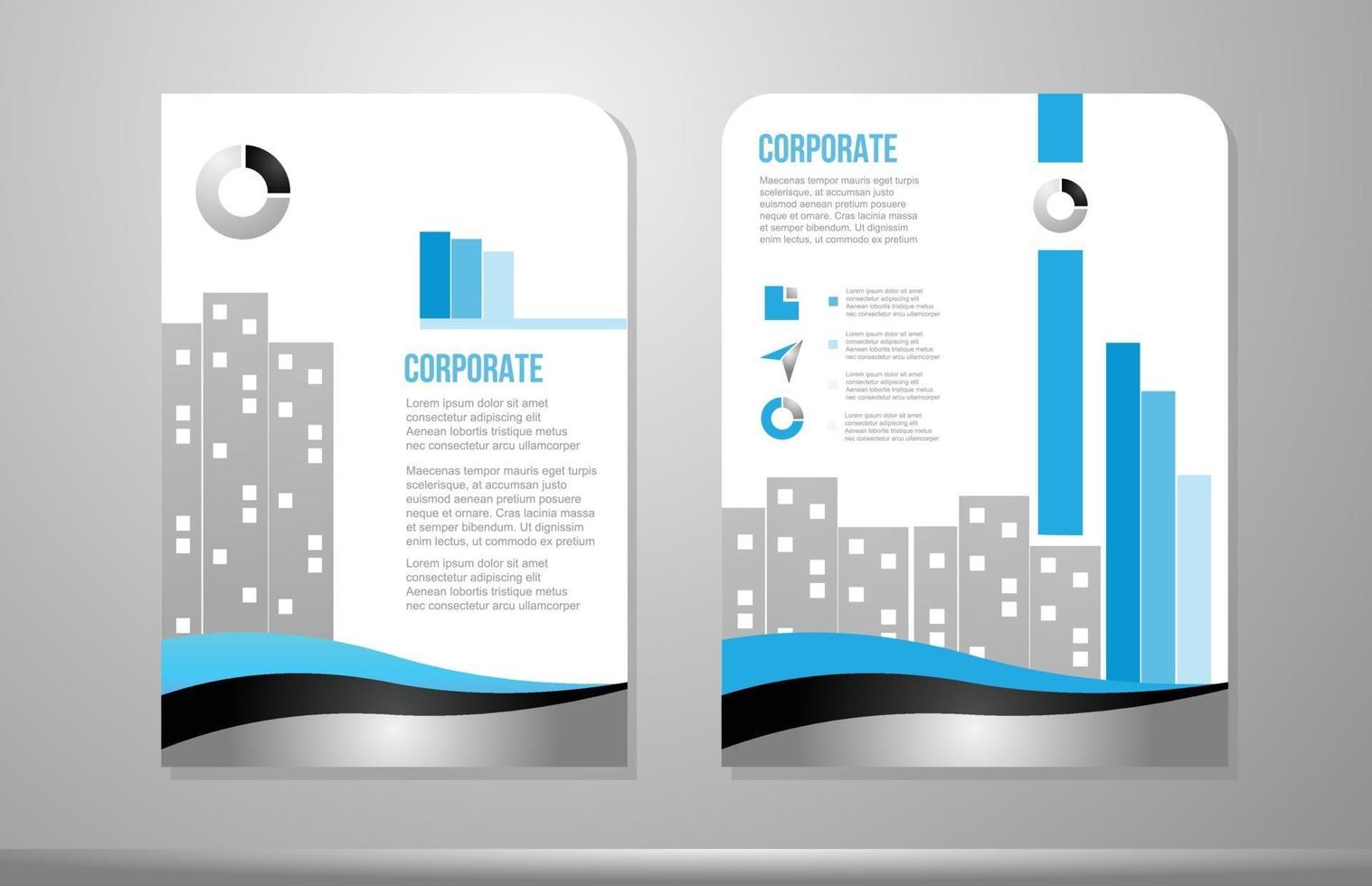 blue sivler grey flyer brochure poster pamphlet cover design layout vector