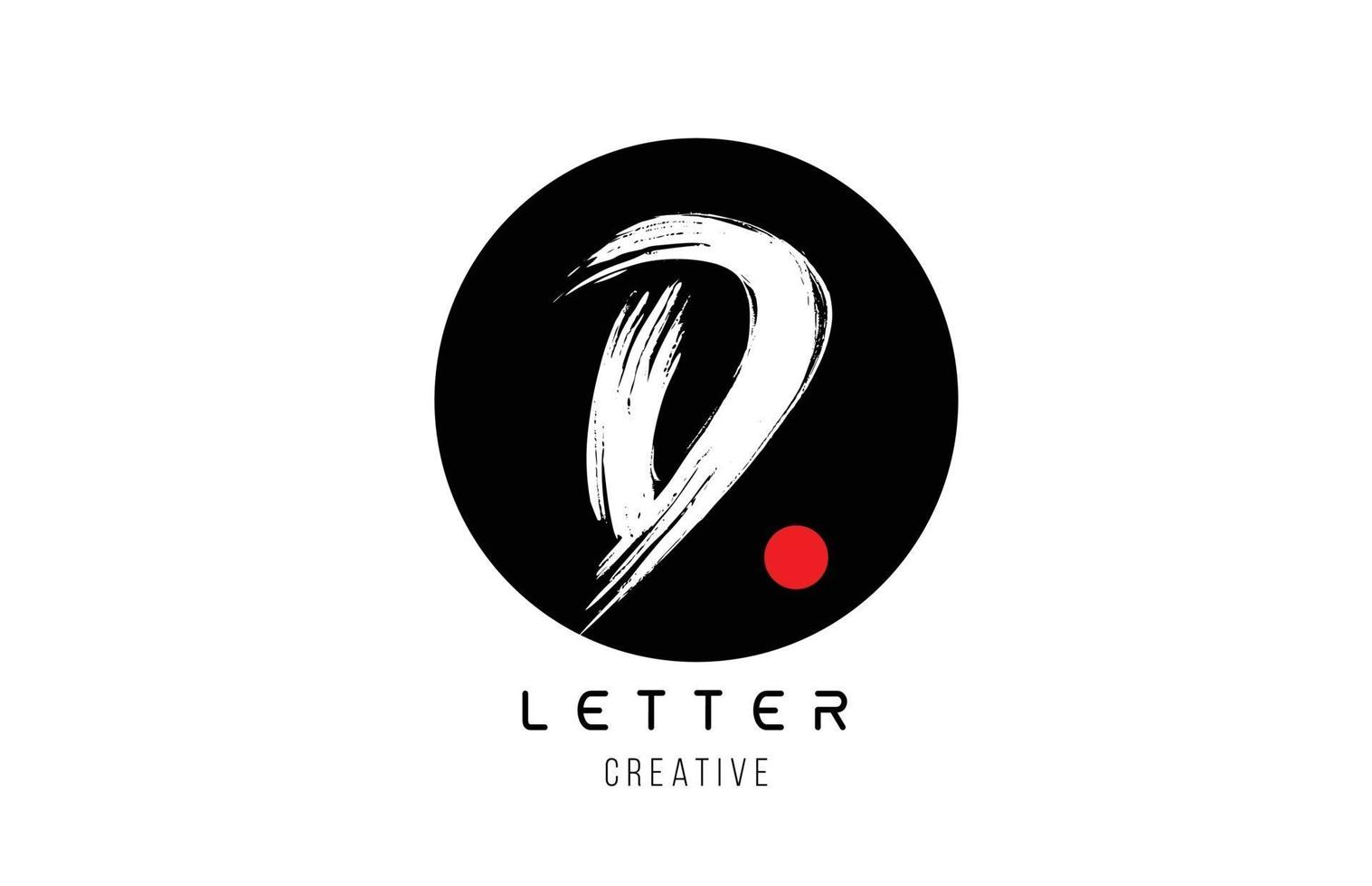 letter alphabet D grunge grungy brush design for logo company icon vector