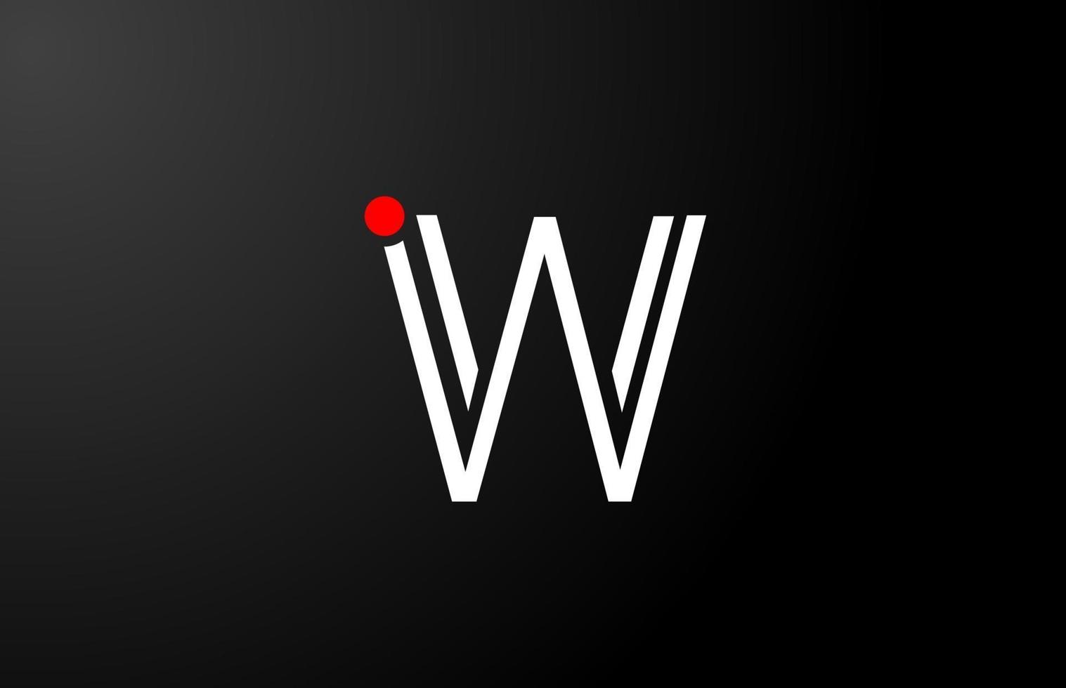 Diseño de línea alfabeto letra w en diseño de icono de logotipo de empresa vector