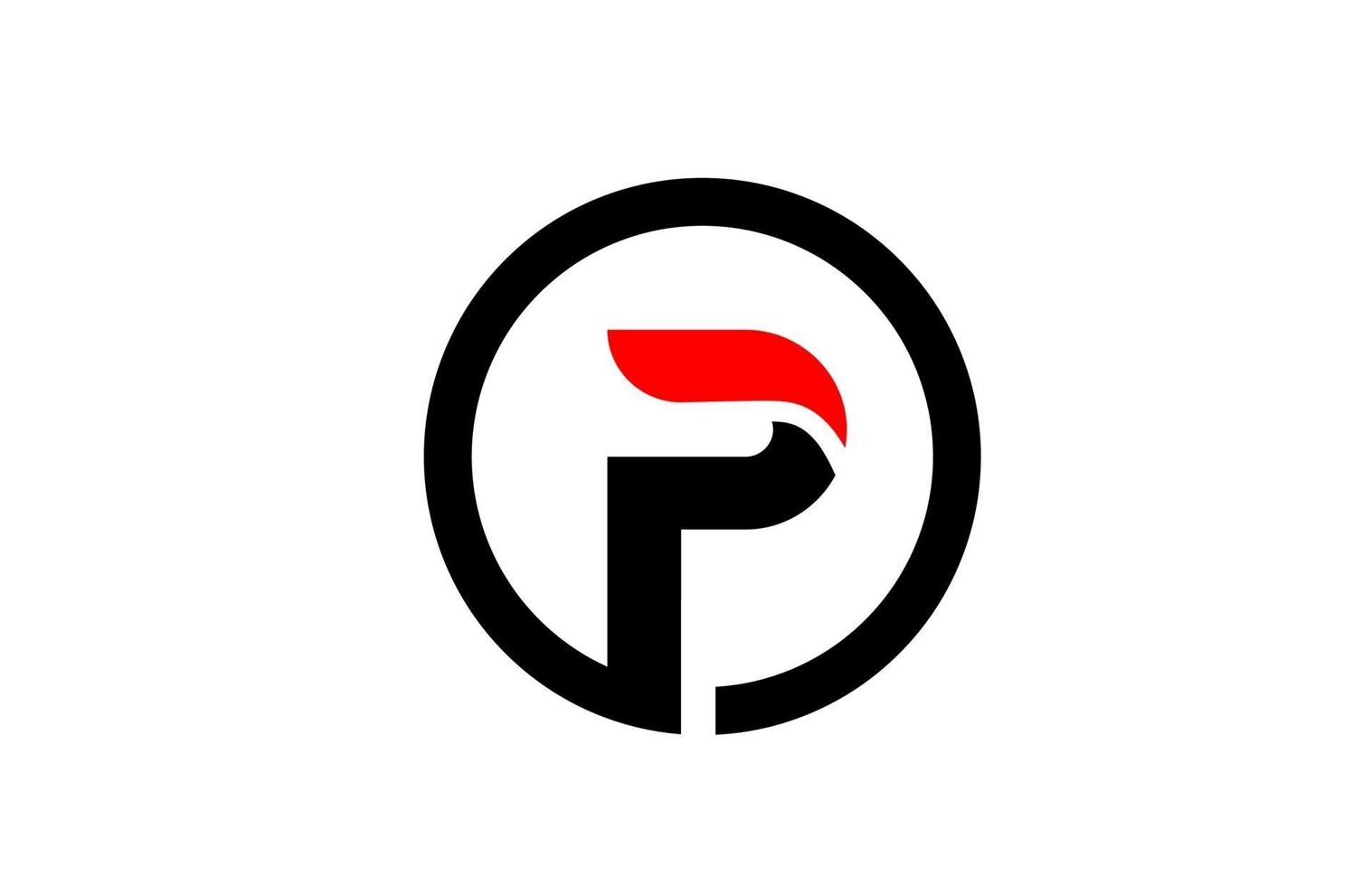 Diseño de círculo alfabeto letra p para el icono del logotipo de la empresa vector