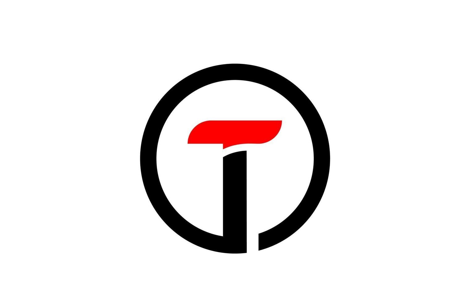Diseño de círculo alfabeto letra t para el icono del logotipo de la empresa vector