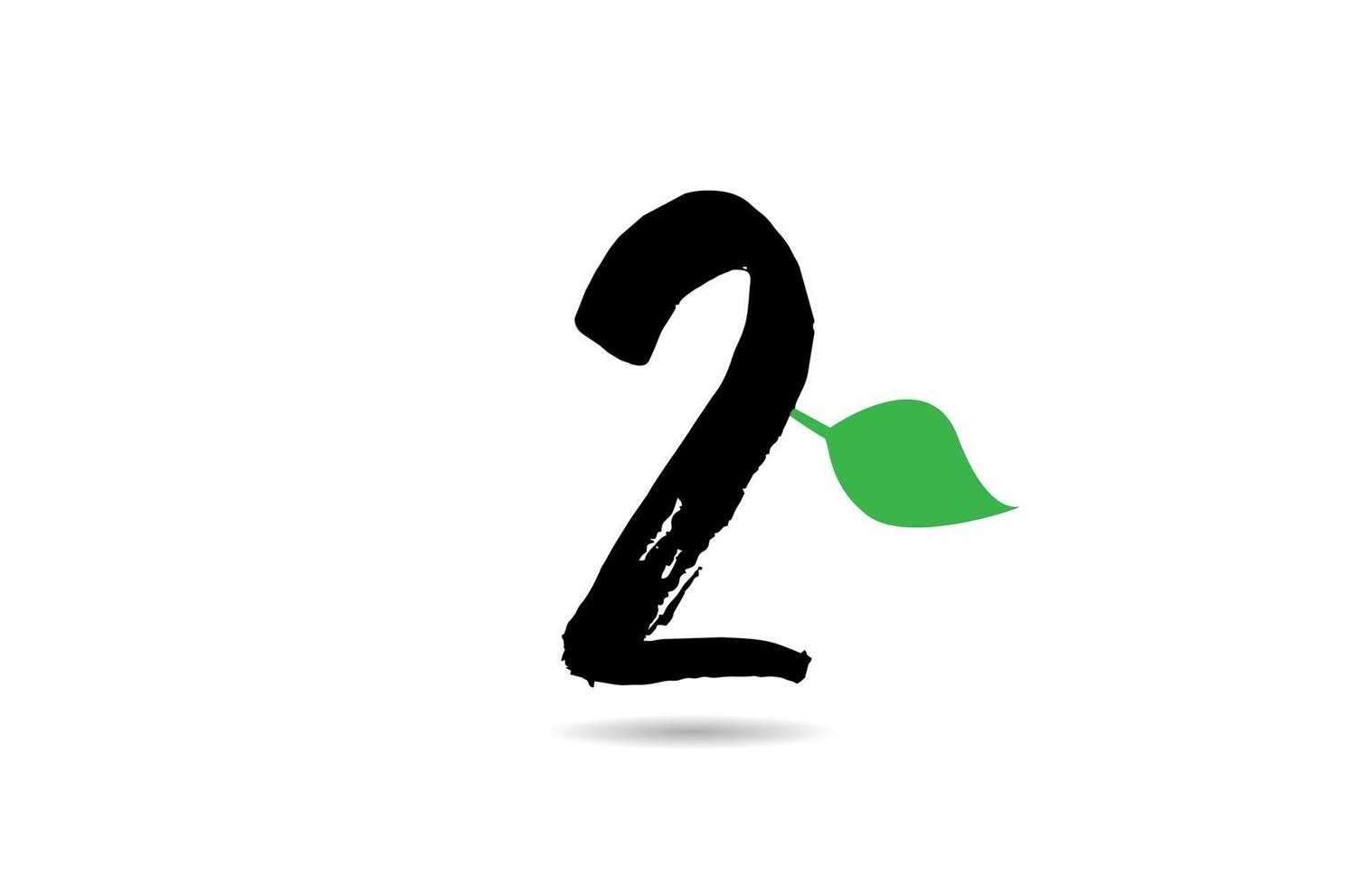 Diseño de icono de logotipo de hoja verde número grunge para el negocio de la empresa vector