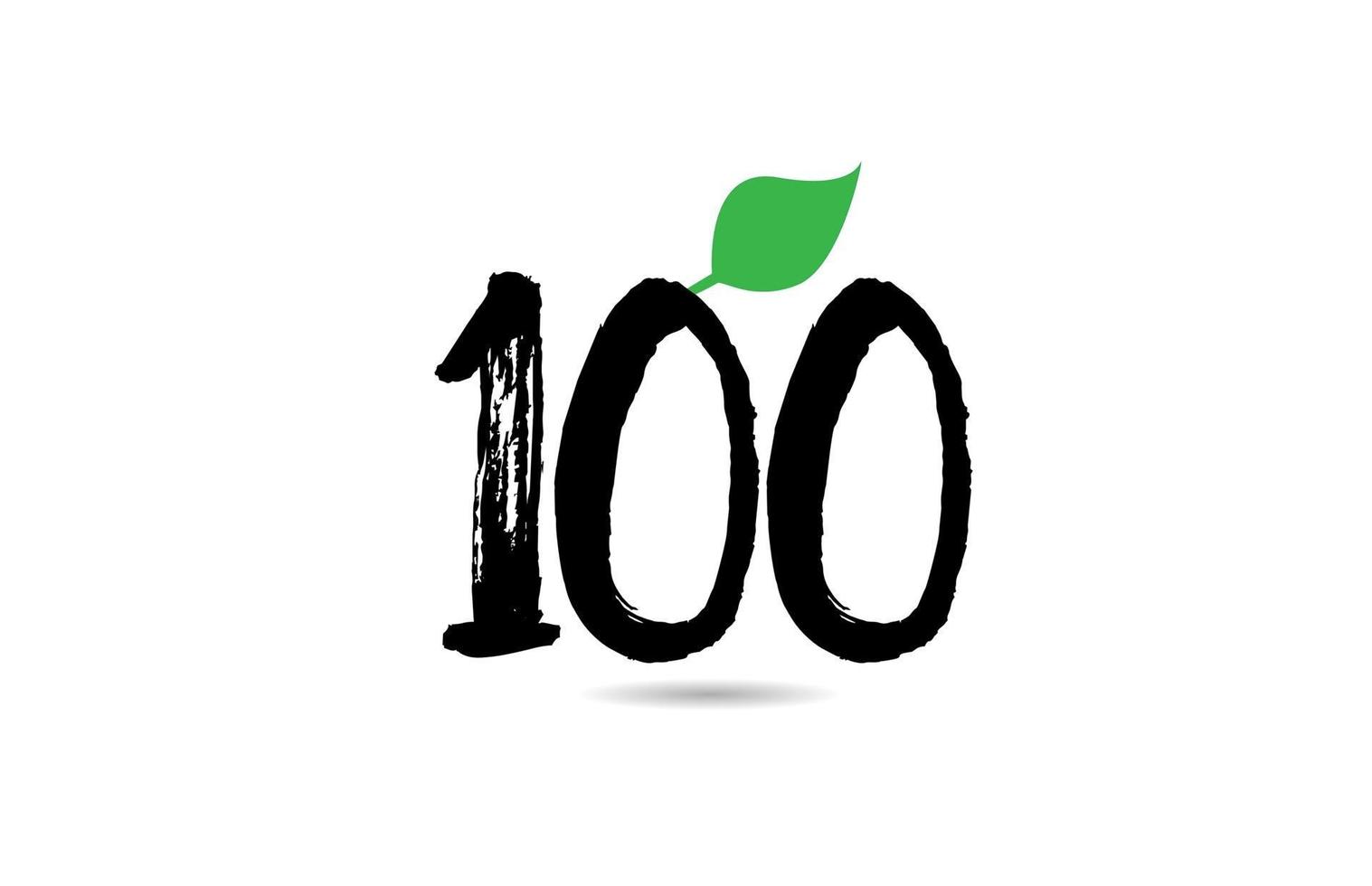 grunge number green leaf logo icon design for company business vector