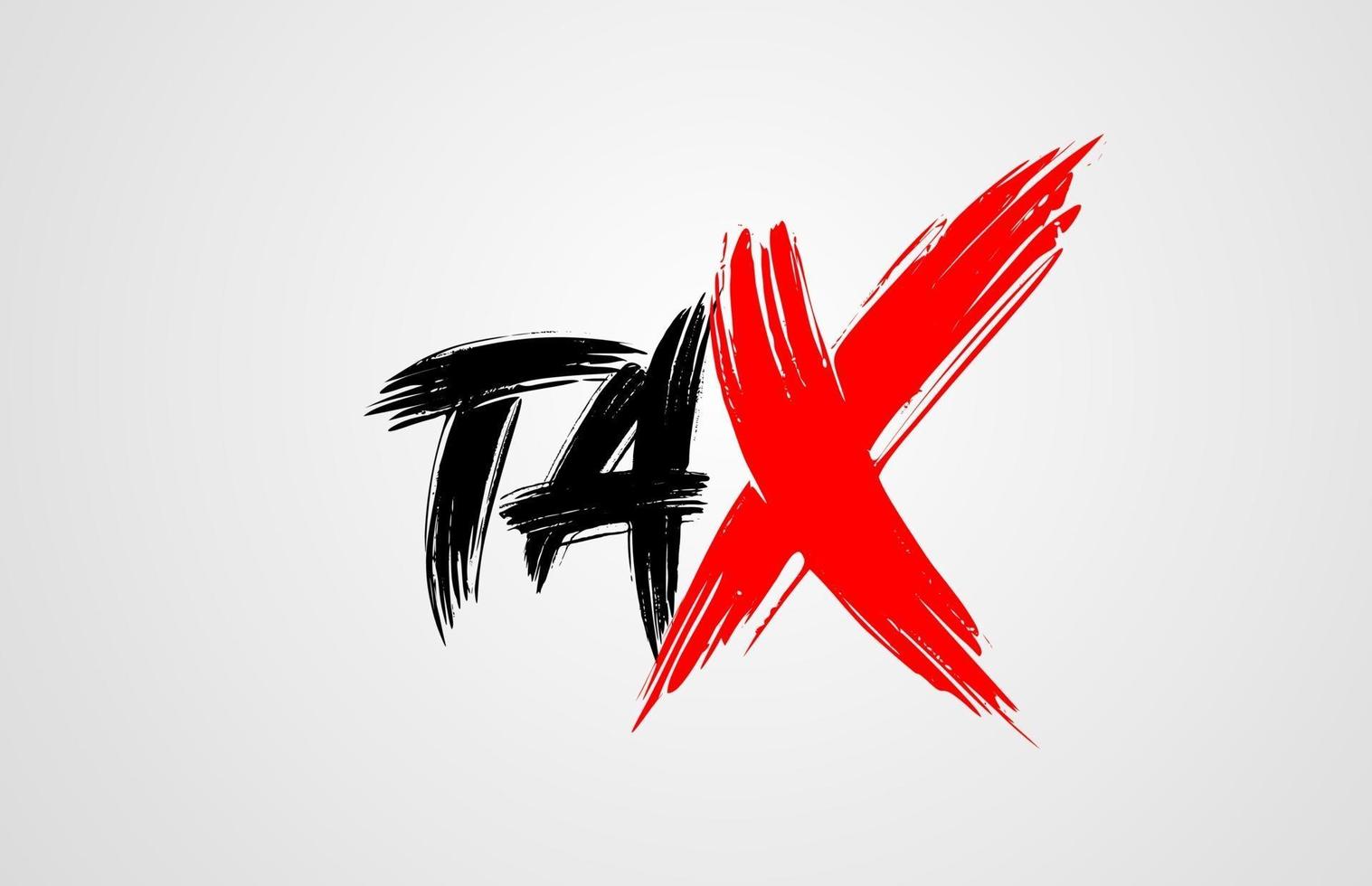 tax grunge brush stroke word text for typography icon logo design vector