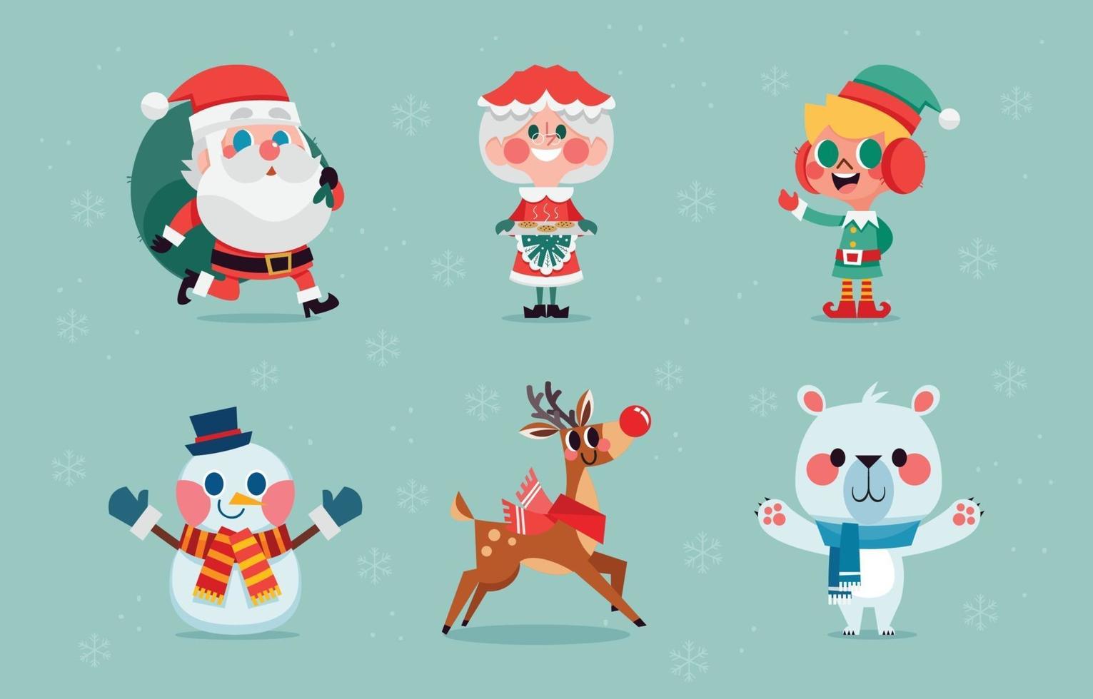 concepto de personajes de navidad vector