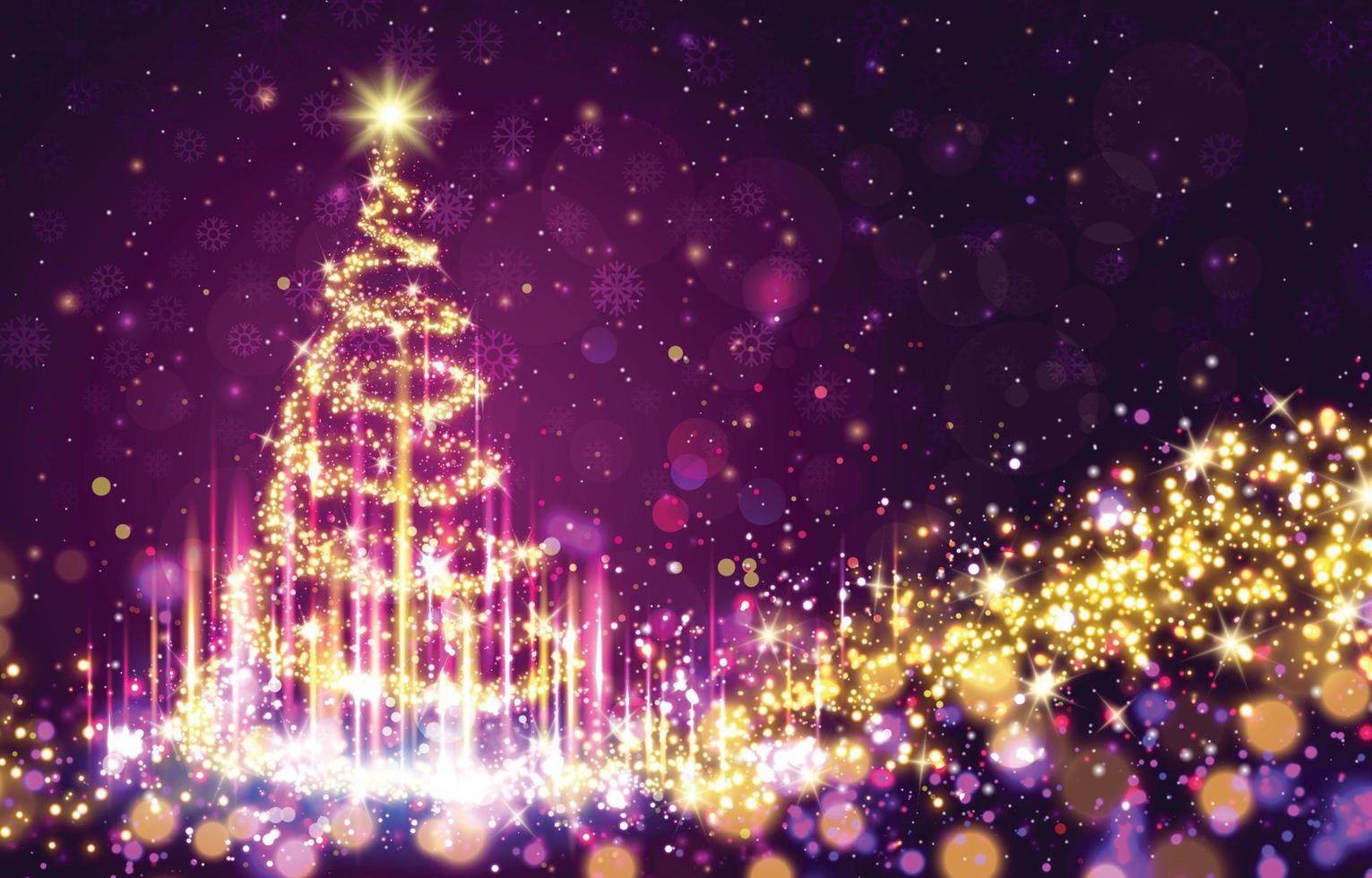 fondo mágico brillante del árbol de navidad vector