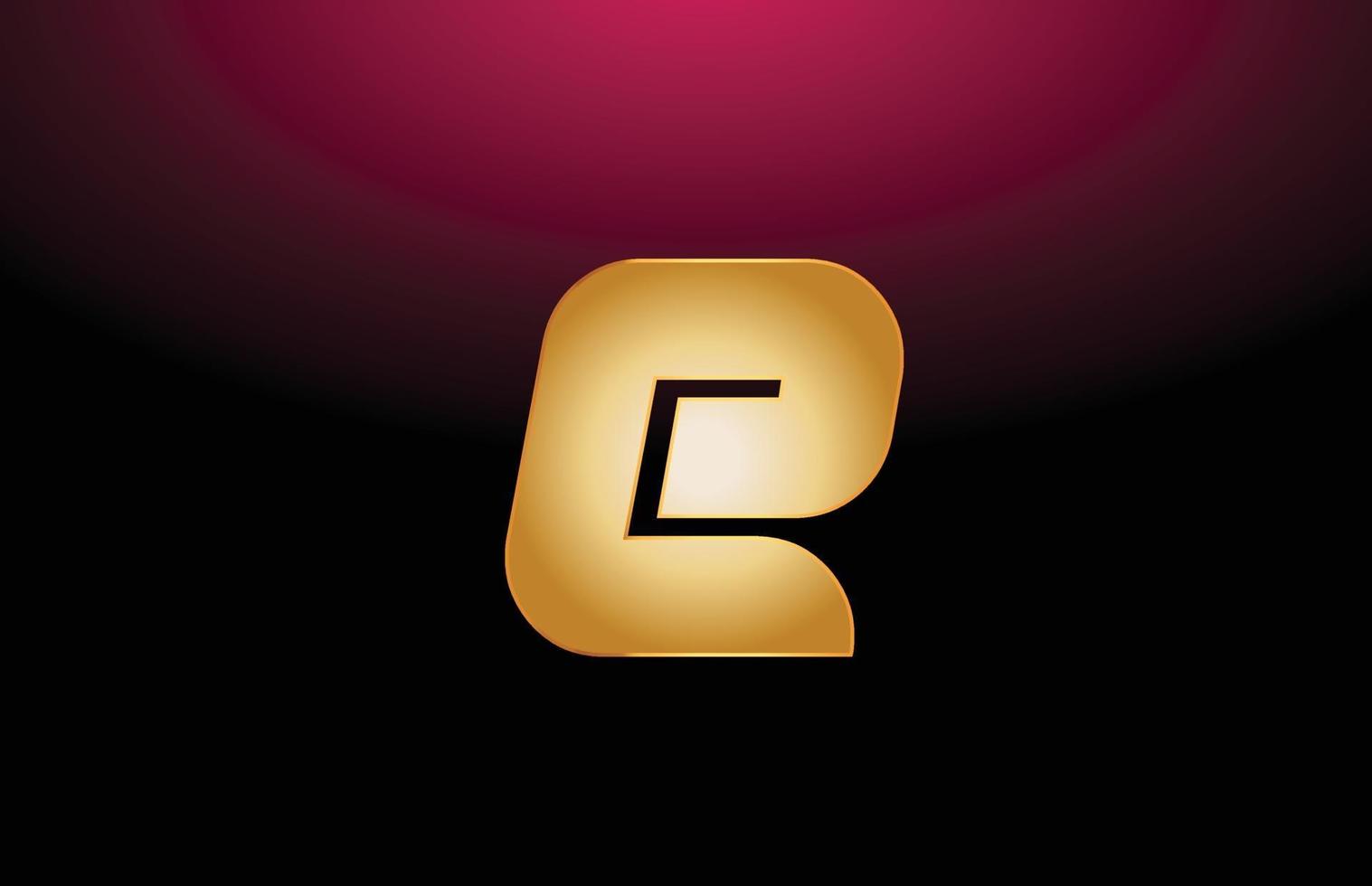 Diseño de icono de empresa de logotipo de letra E del alfabeto de metal dorado vector