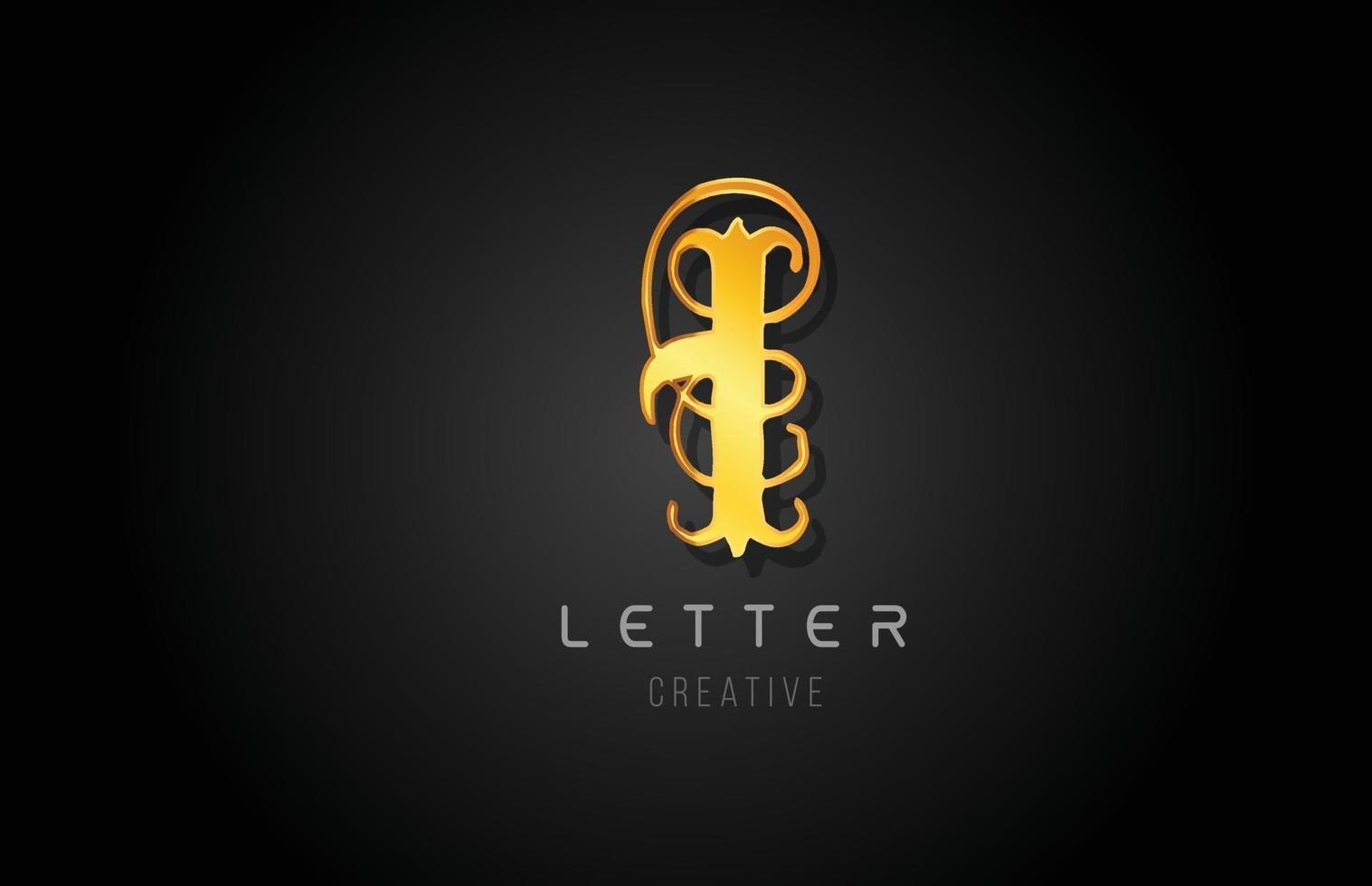 I golden letter alphabet design for logo company icon vector