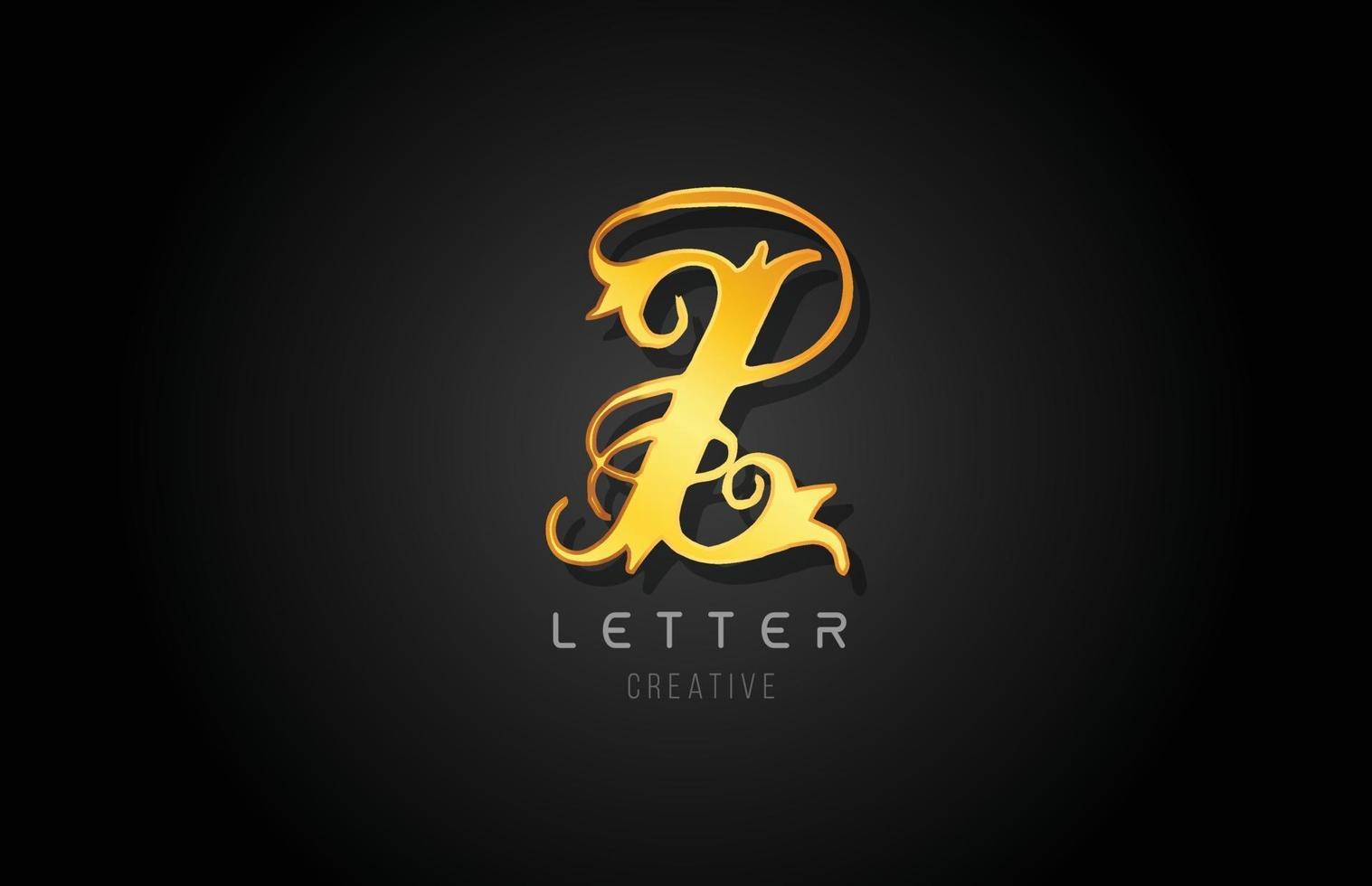Z golden letter alphabet design for logo company icon vector