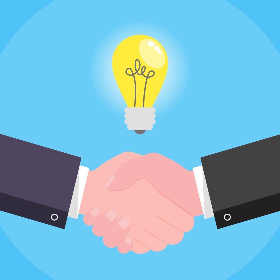 Businessmen shaking hands flat style design vector illustration