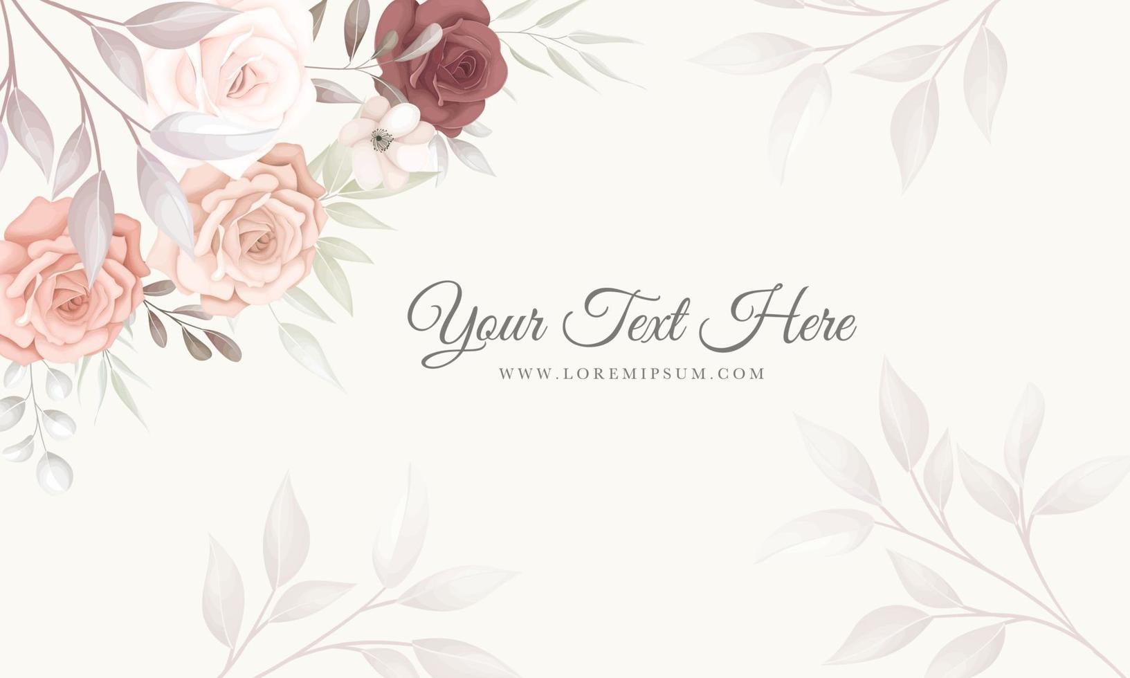 Elegant floral background with beautiful flowers ornament vector