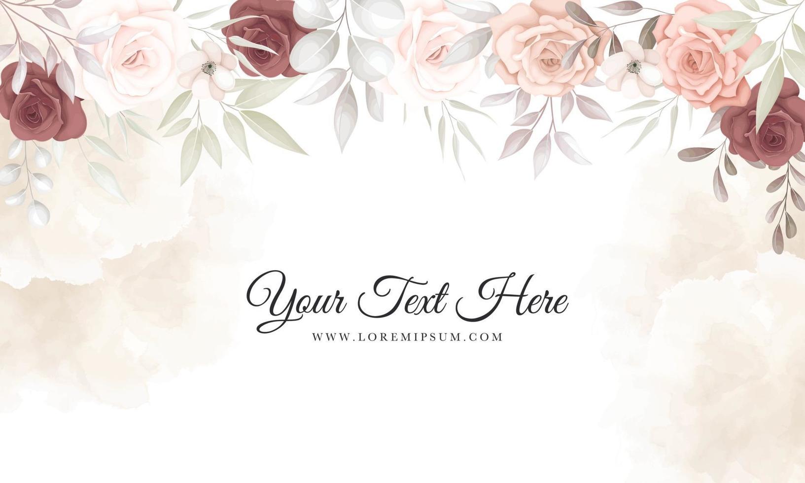 Elegant floral background with beautiful flowers ornament vector