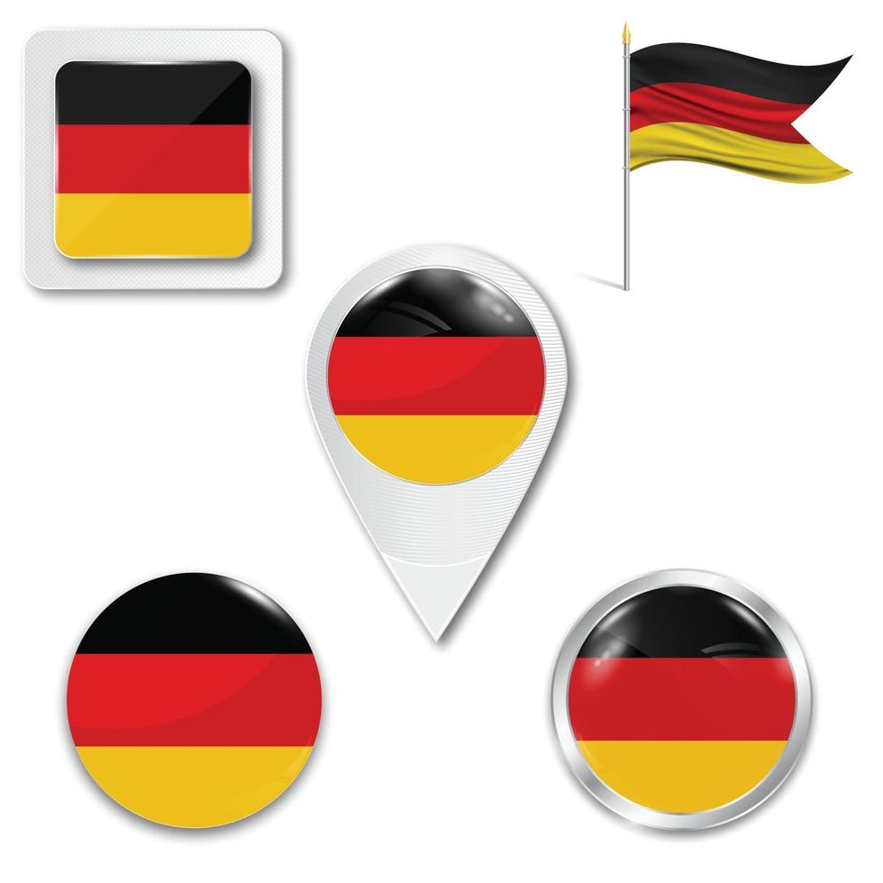 conjunto de iconos de la bandera nacional de alemania vector