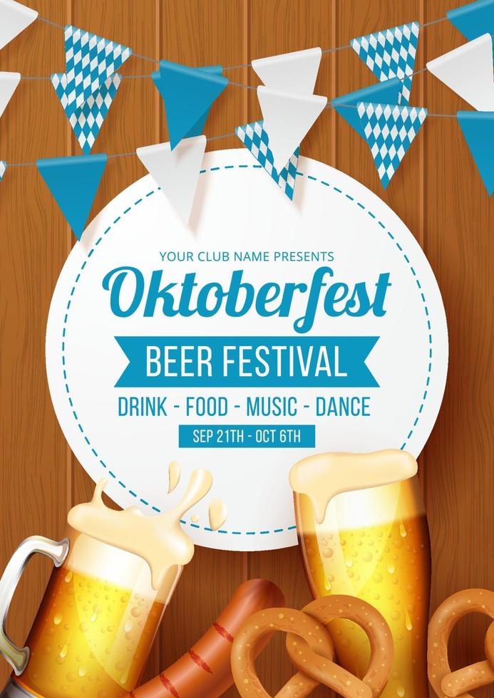 fondo de oktoberfest. ilustración vectorial vector