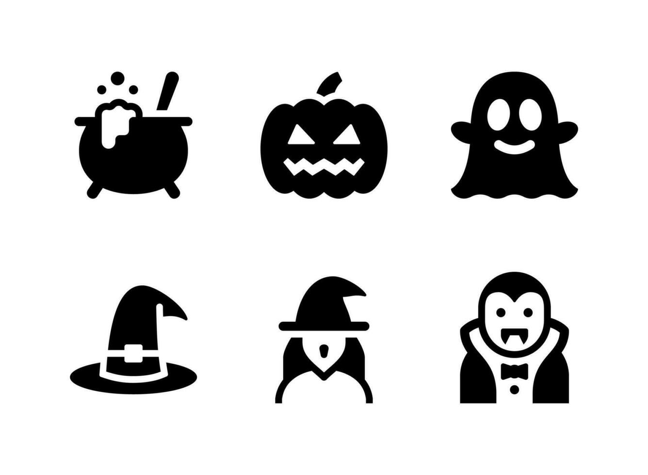 Simple Set of Halloween Related Vector Solid Icons