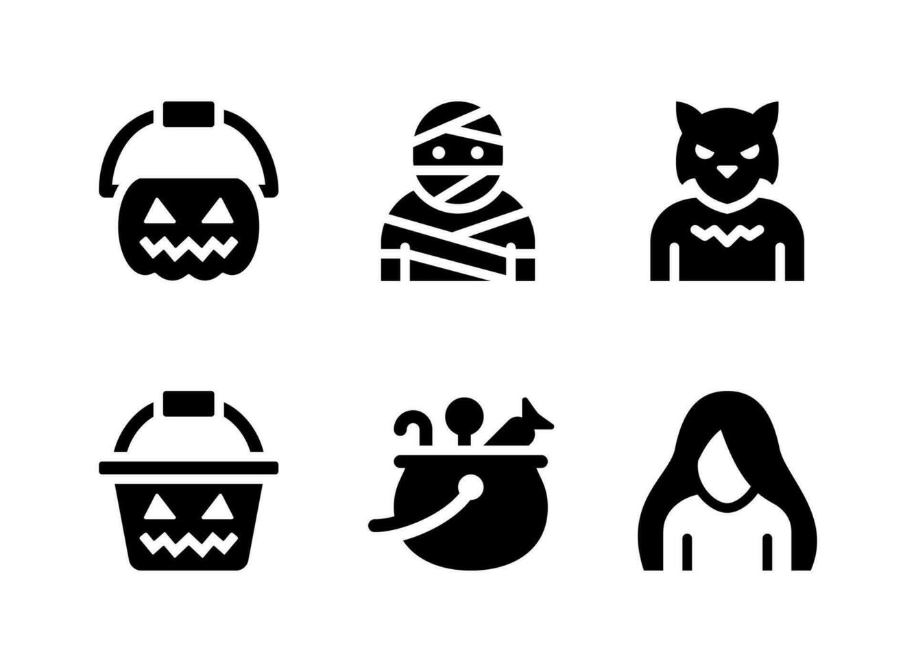 conjunto simple de iconos sólidos vectoriales relacionados con halloween vector