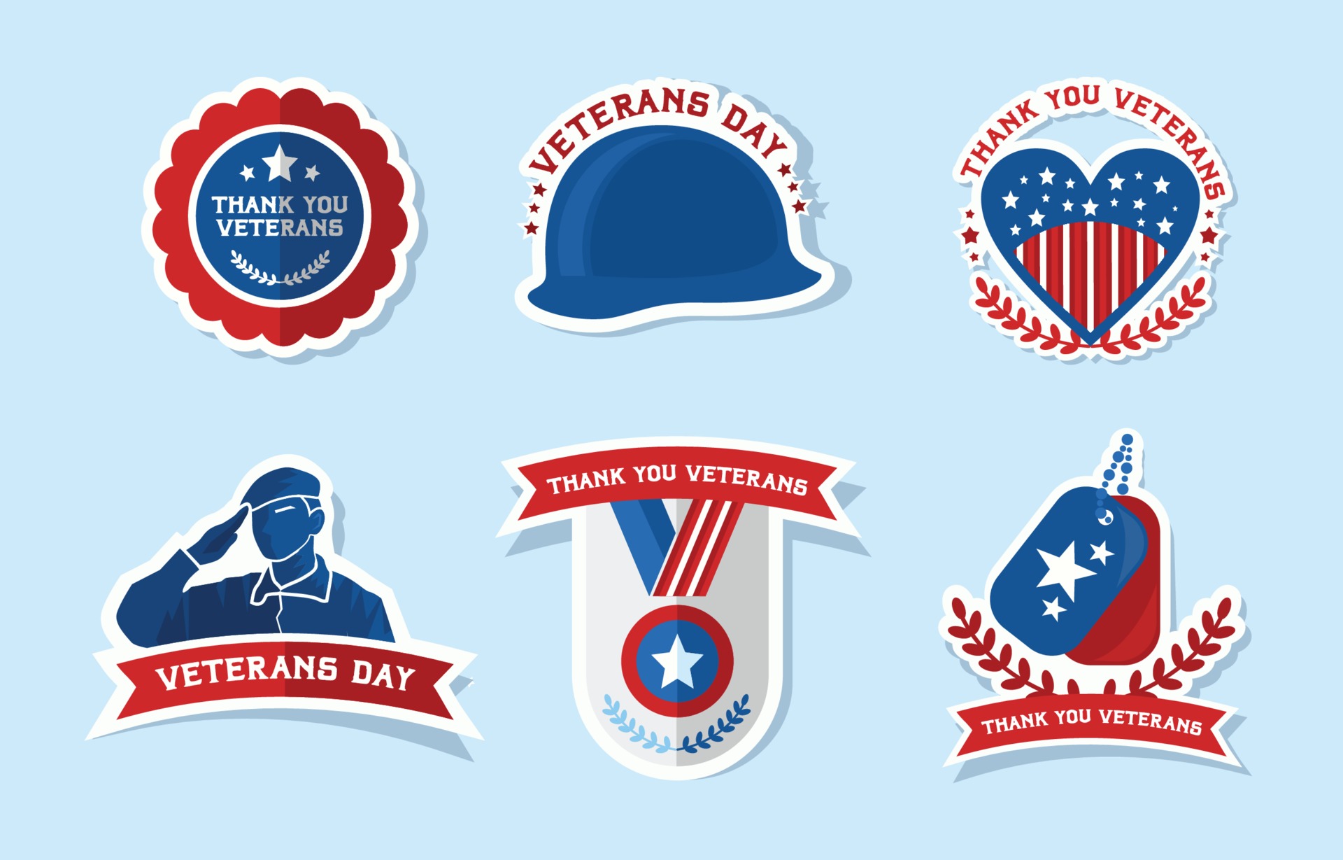 USA Veterans Day Sticker Set 3376542 Vector Art at Vecteezy