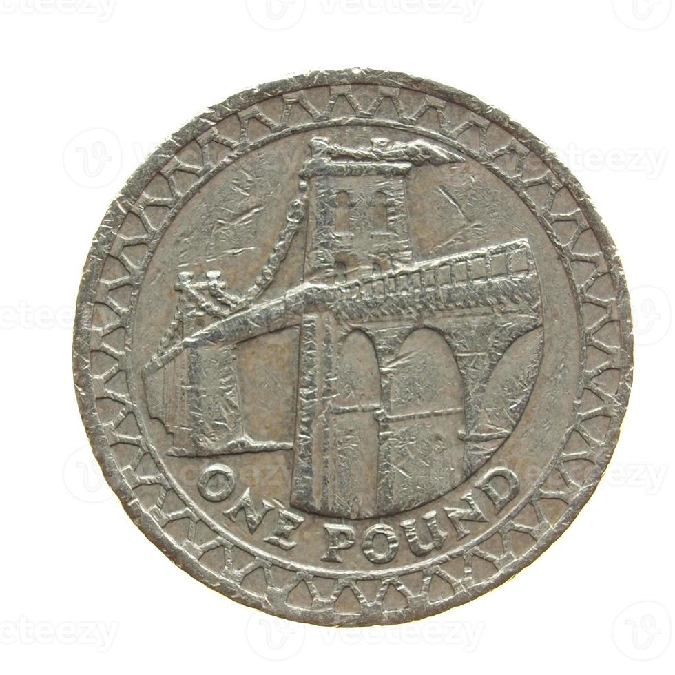 Moneda de 1 libra, reino unido foto