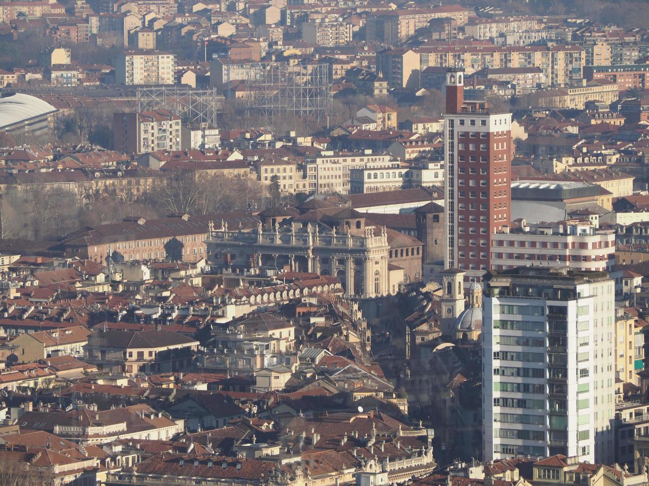 Aerial view of Turin city centre photo