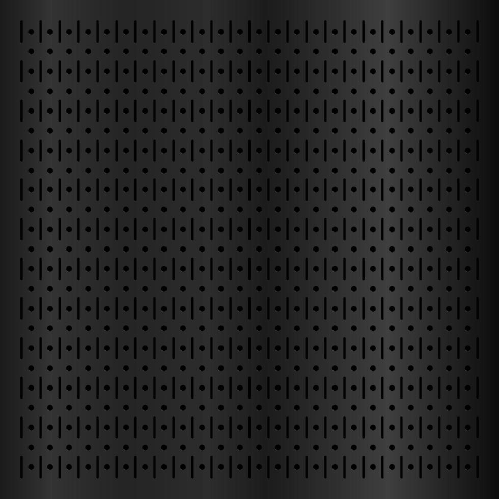 Black metallic peg board perforated texture background vector