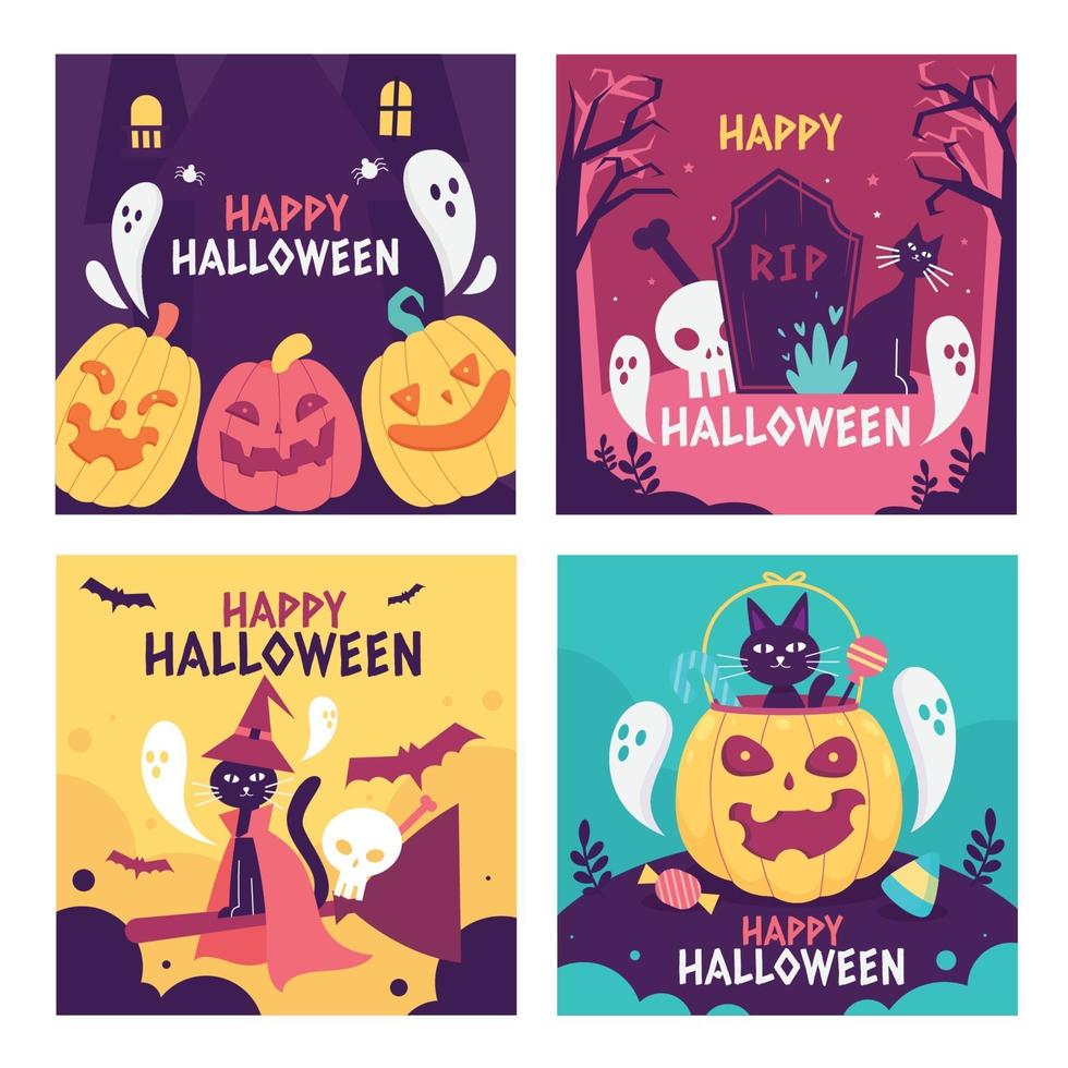 Happy Halloween Social Media 3376841 Vector Art at Vecteezy