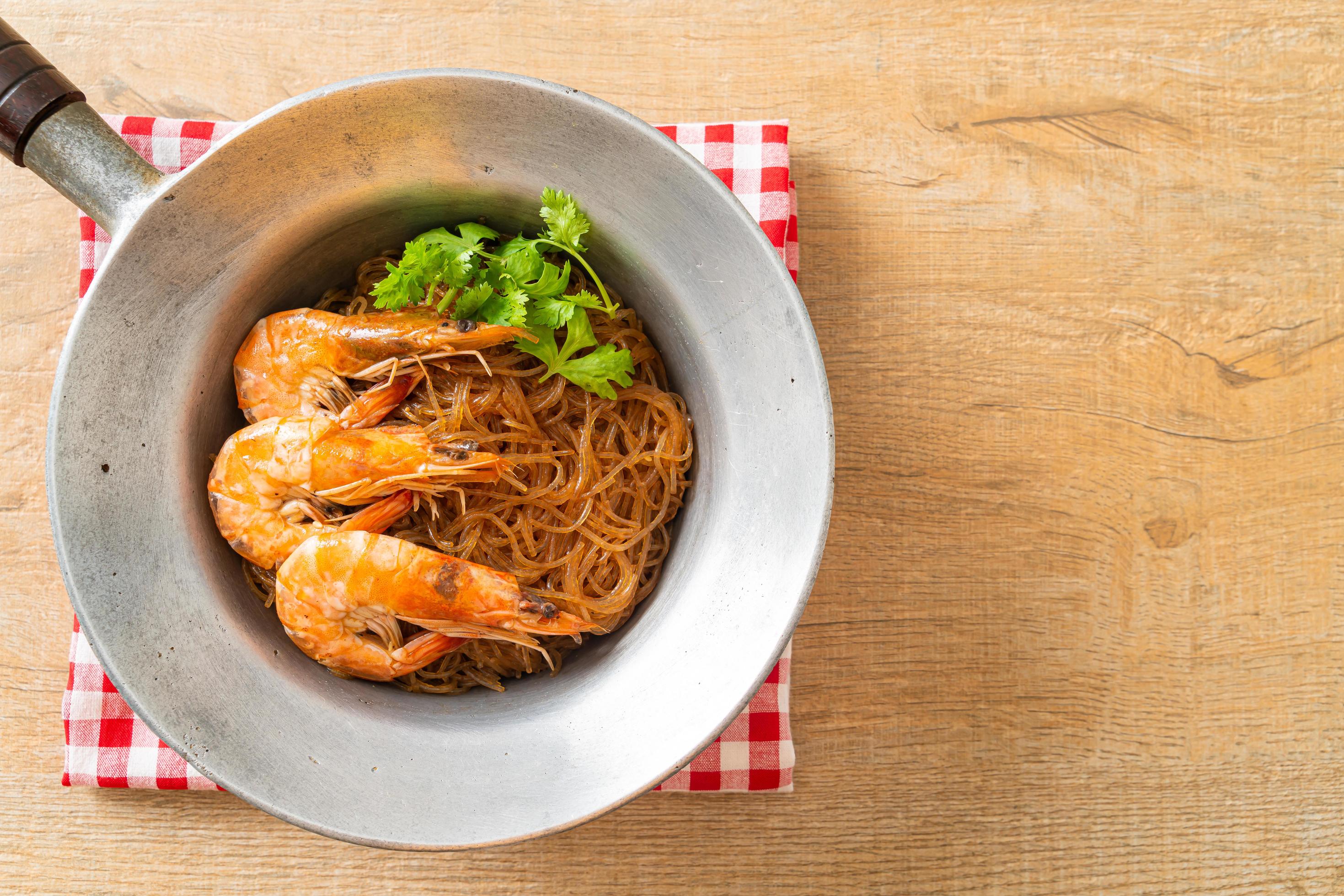 Casseroled or Baked Shrimp with Glass Noodles 3376859 Stock Photo at