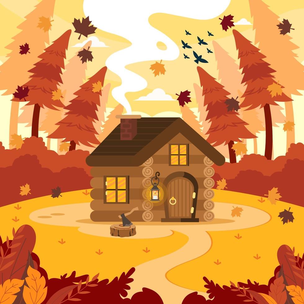 Mini Cabin in the Wood vector