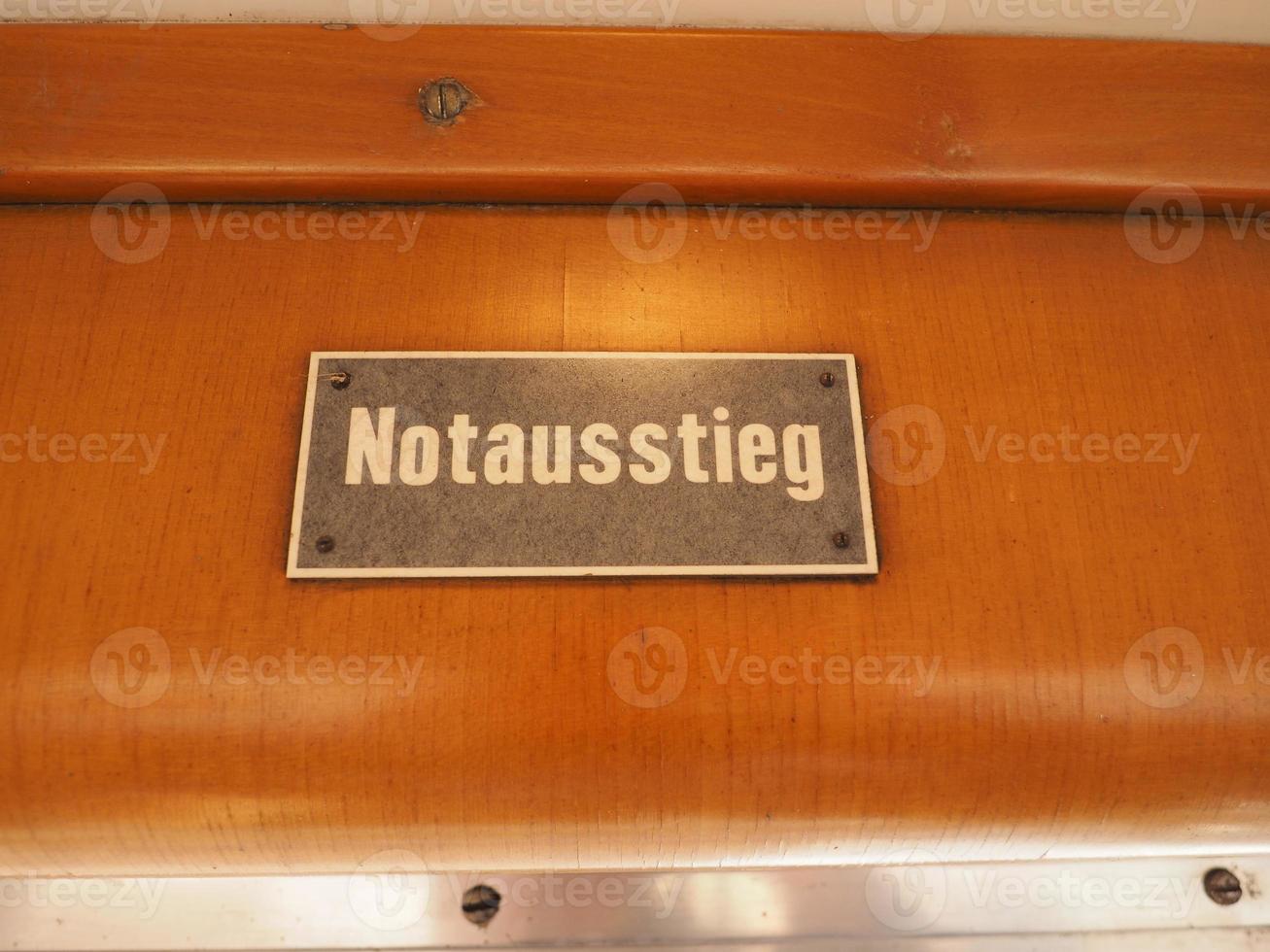 Notausstieg Emergency exit sign photo