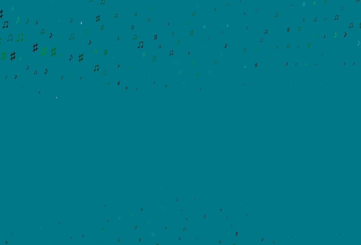 Light Blue, Green vector backdrop with music notes.