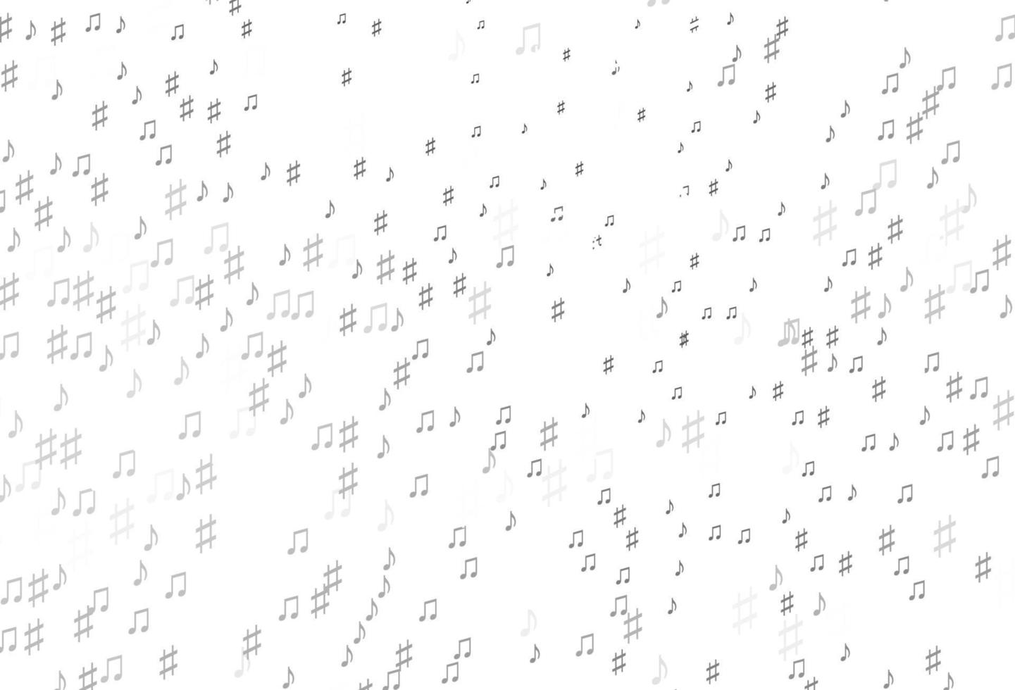 Light Silver, Gray vector pattern with music elements.