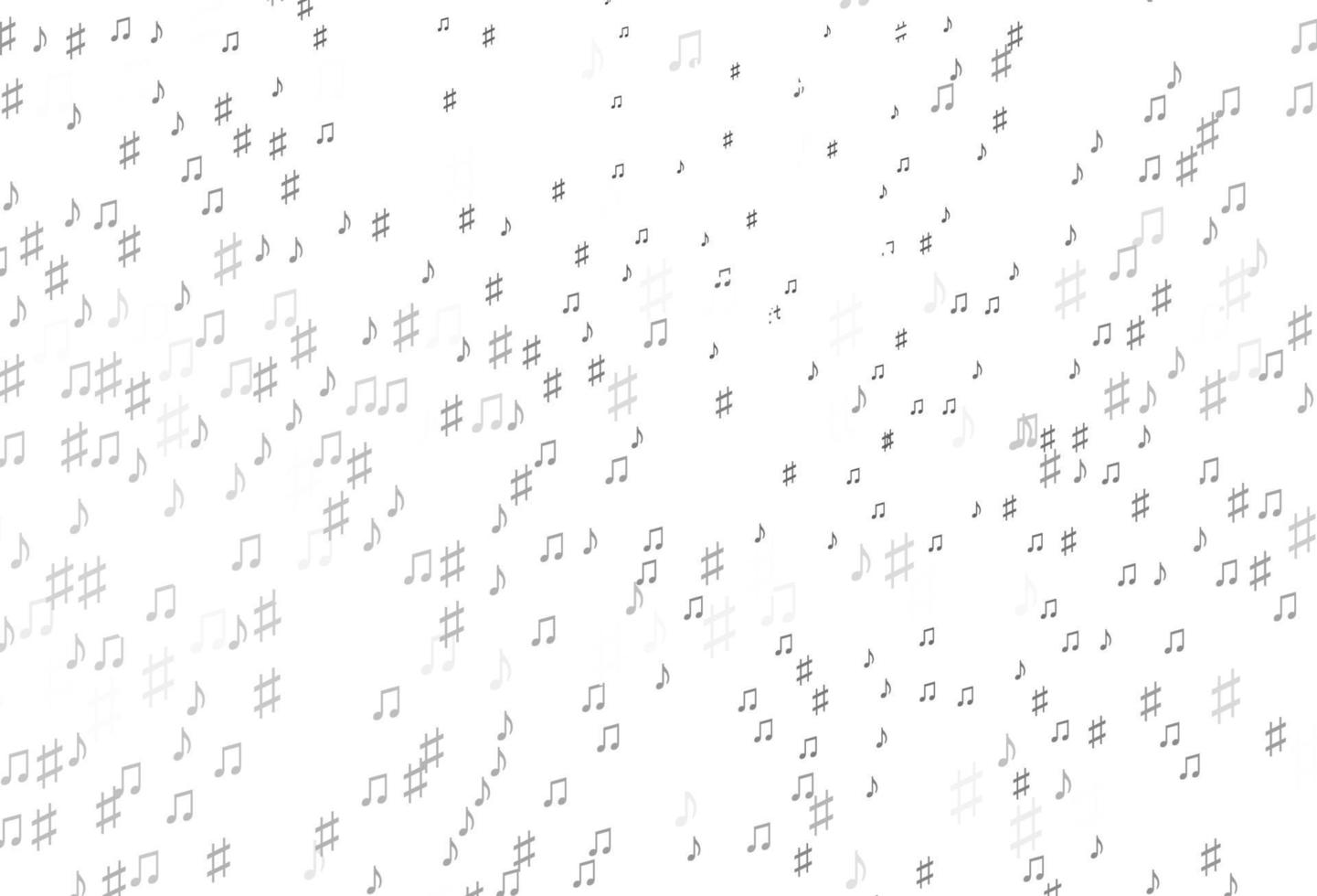 Light Silver, Gray vector pattern with music elements.