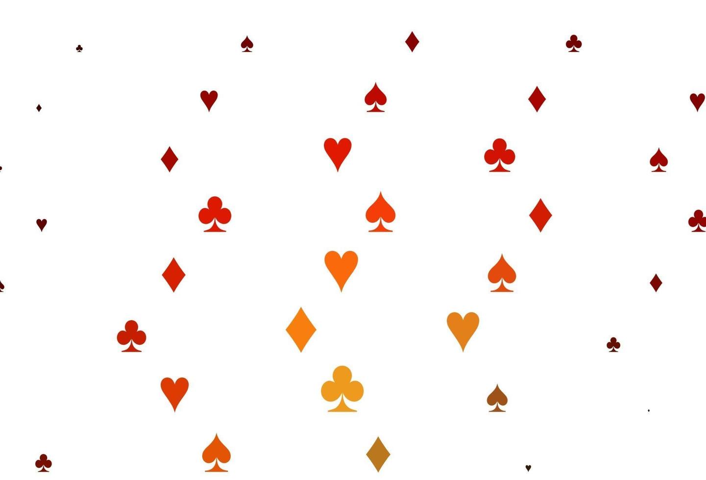 Light Red, Yellow vector texture with playing cards.