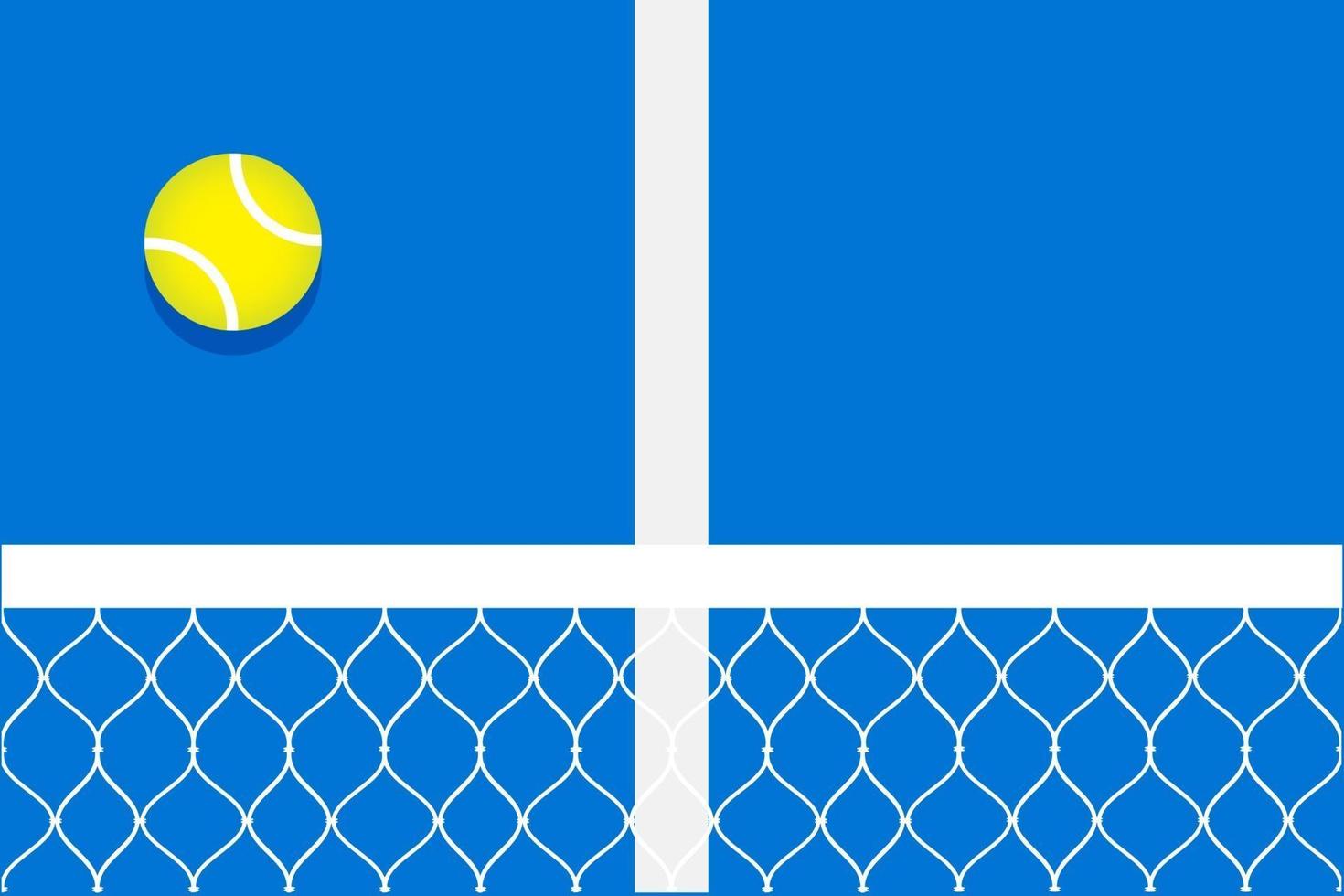 Tennis Ball On blue Court vector