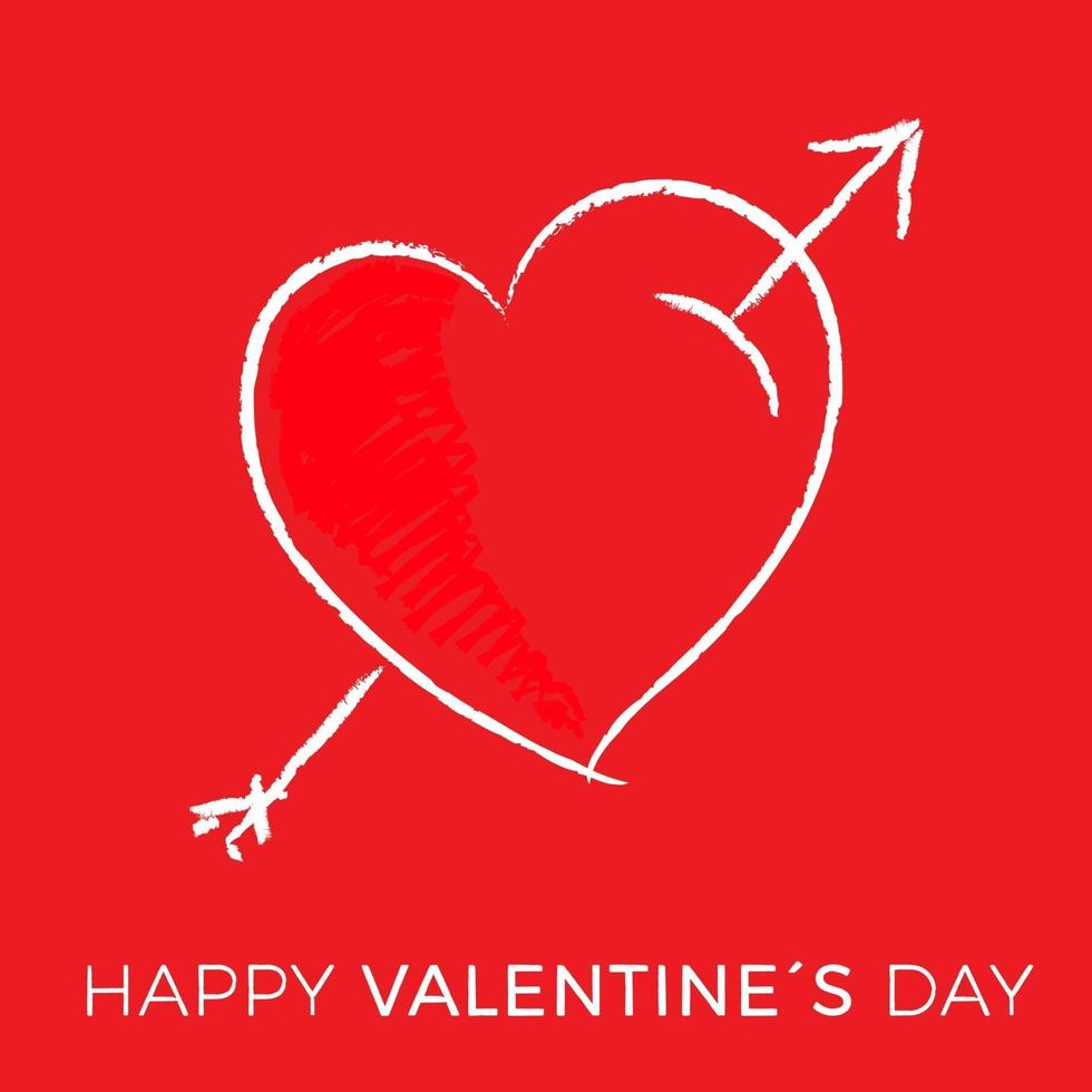 Hand drawn heart isolated. Doodle sketch red heart shape vector
