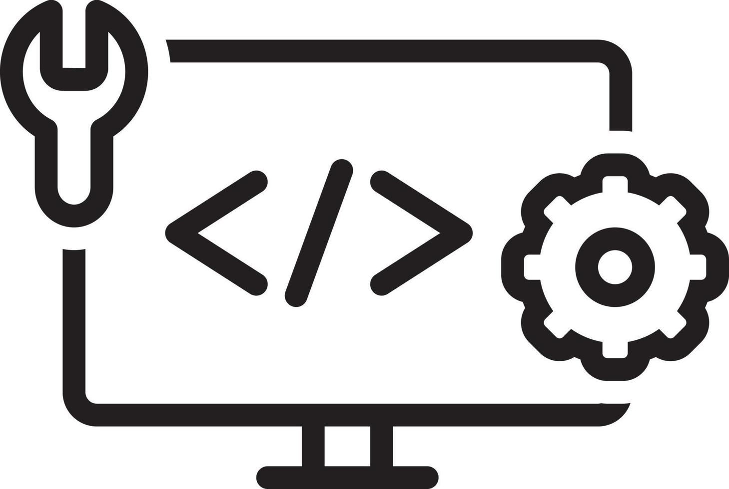 Line icon for web develop vector