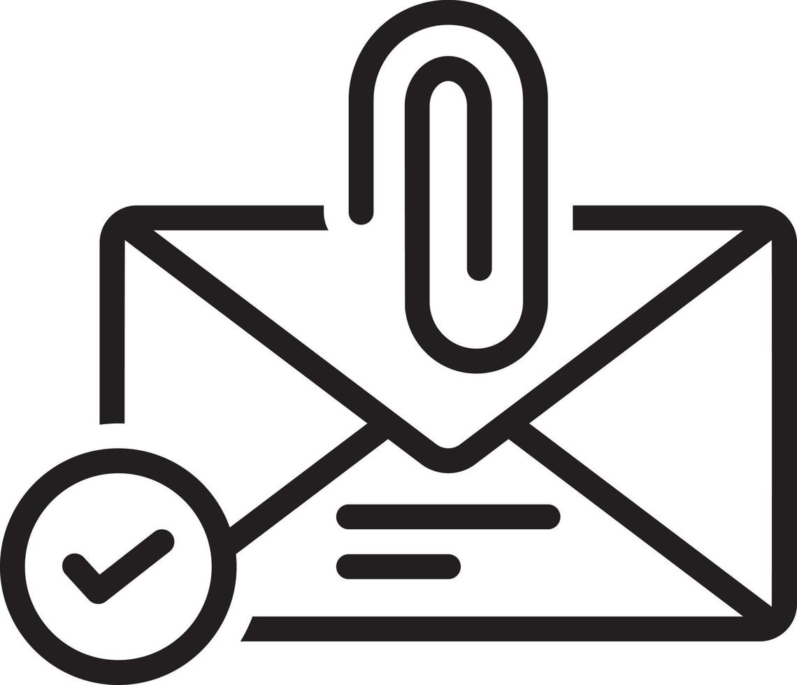 Line icon for email attachment vector